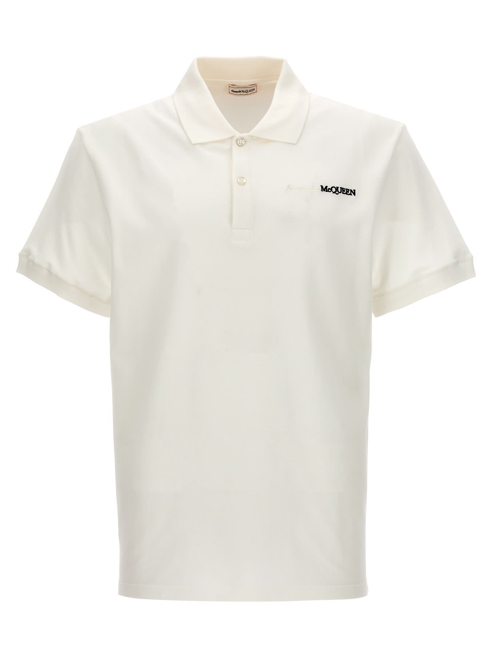 Shop Alexander Mcqueen Logo Polo Shirt In White