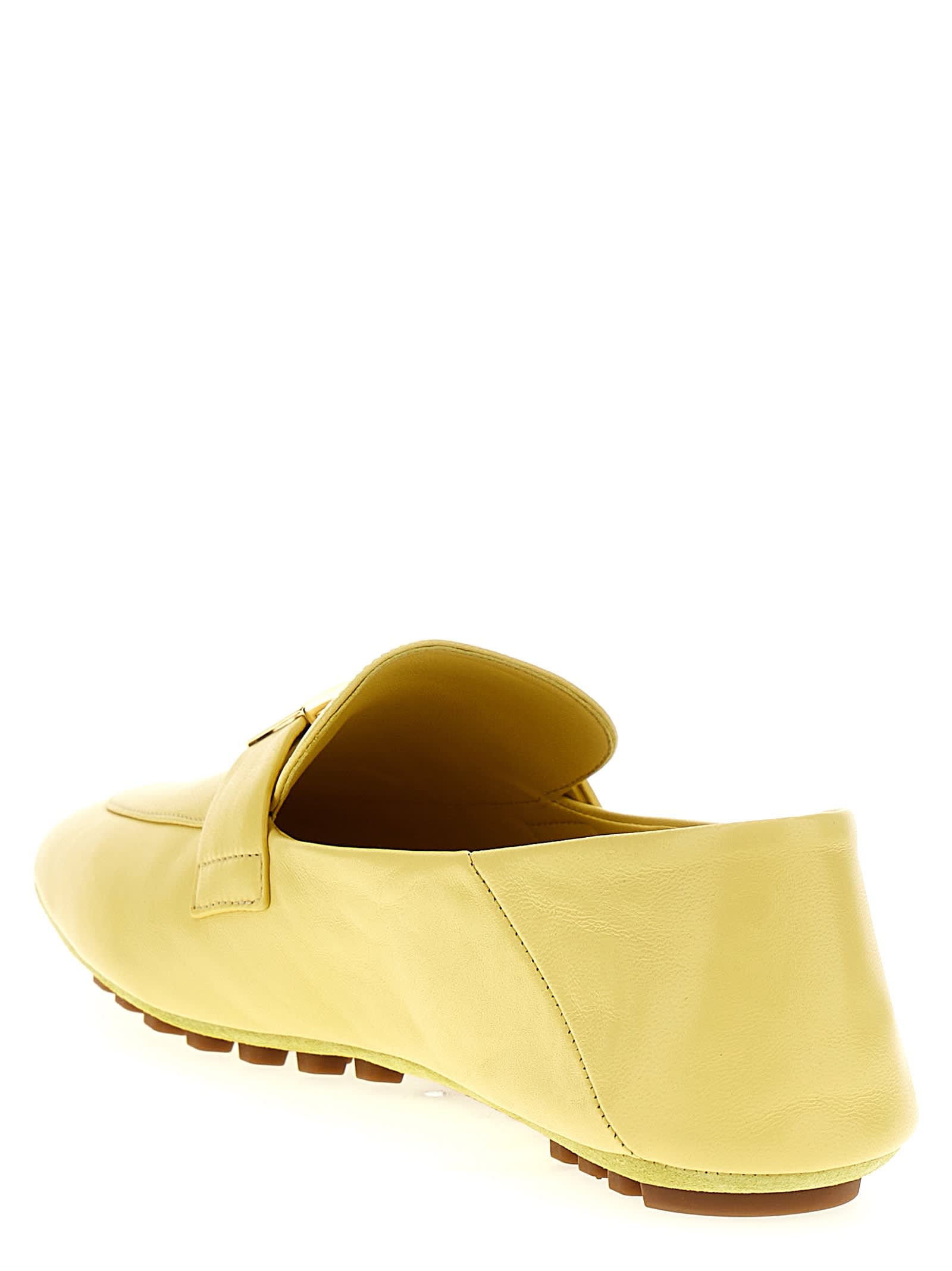 Shop Fendi Baguette Loafers In Yellow