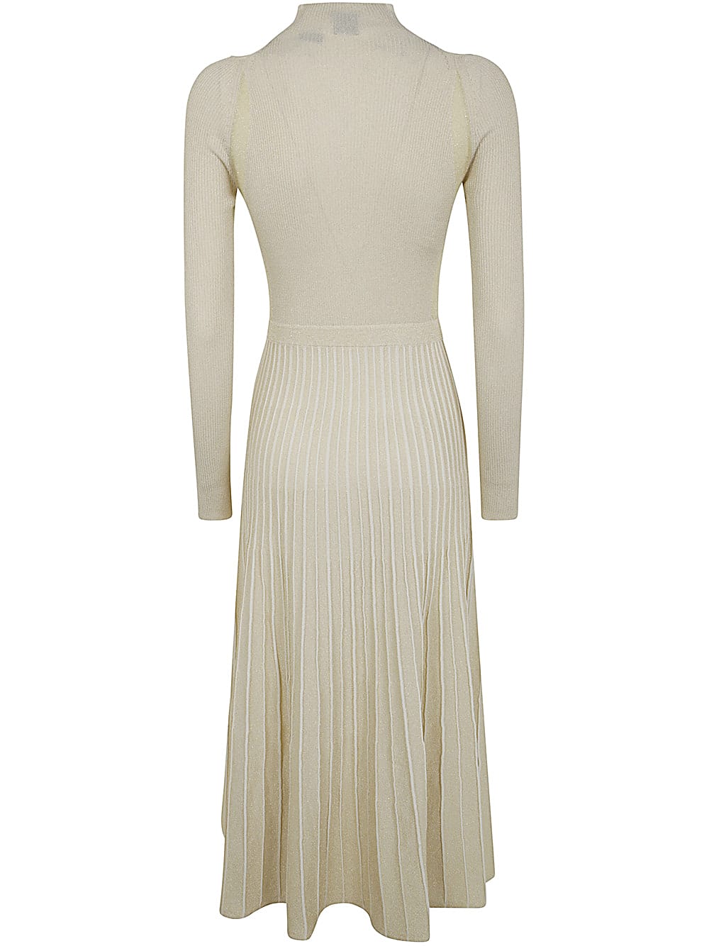 Shop Pinko Ismaele Viscose Metallic Dress In White Gold