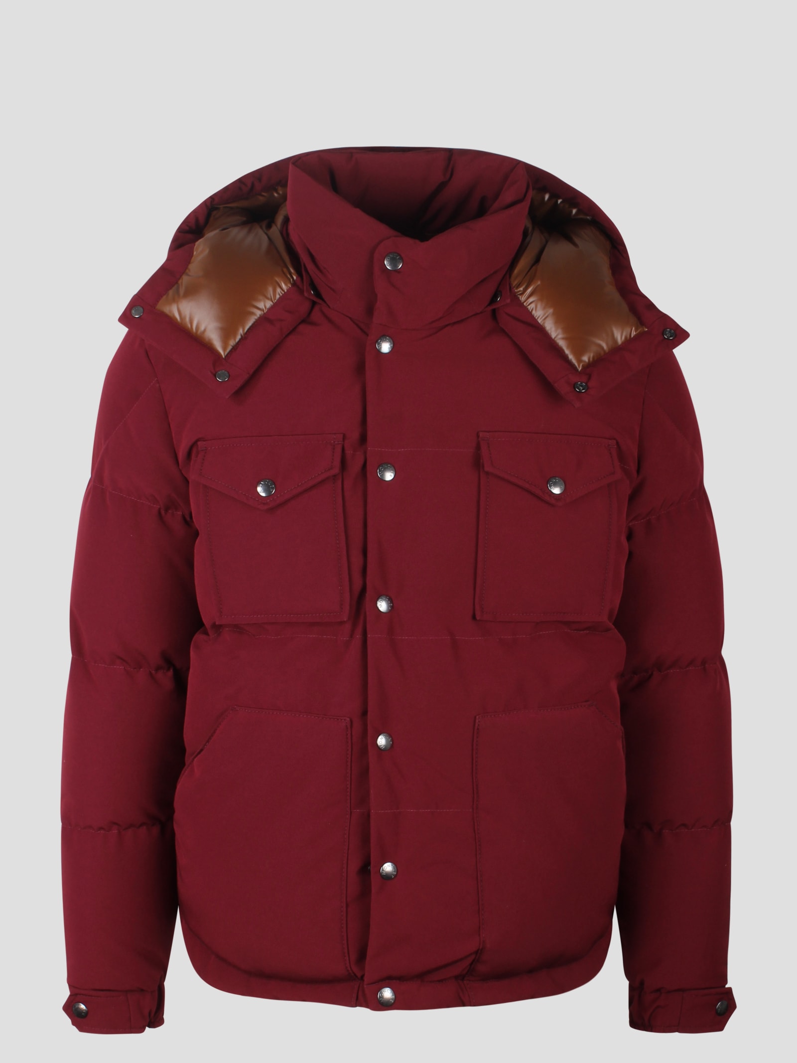 Moncler Fornas Tech & Cotton Down Jacket In Red