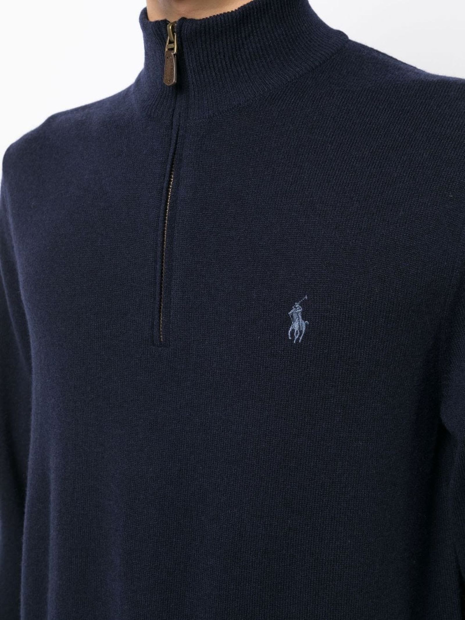 Shop Ralph Lauren Blue Wool Sweater