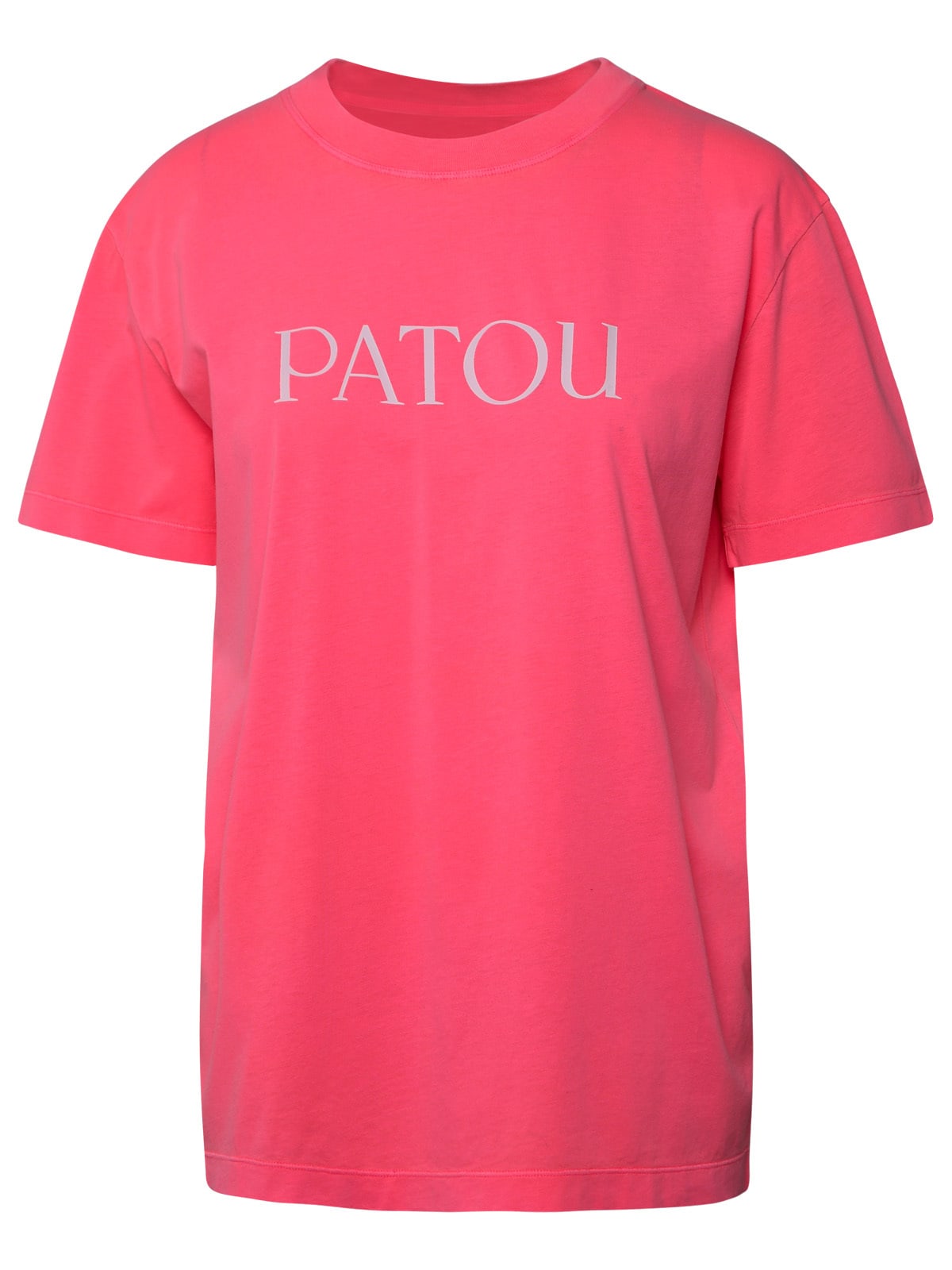 Shop Patou Essential Logo Neon Pink Cotton T-shirt