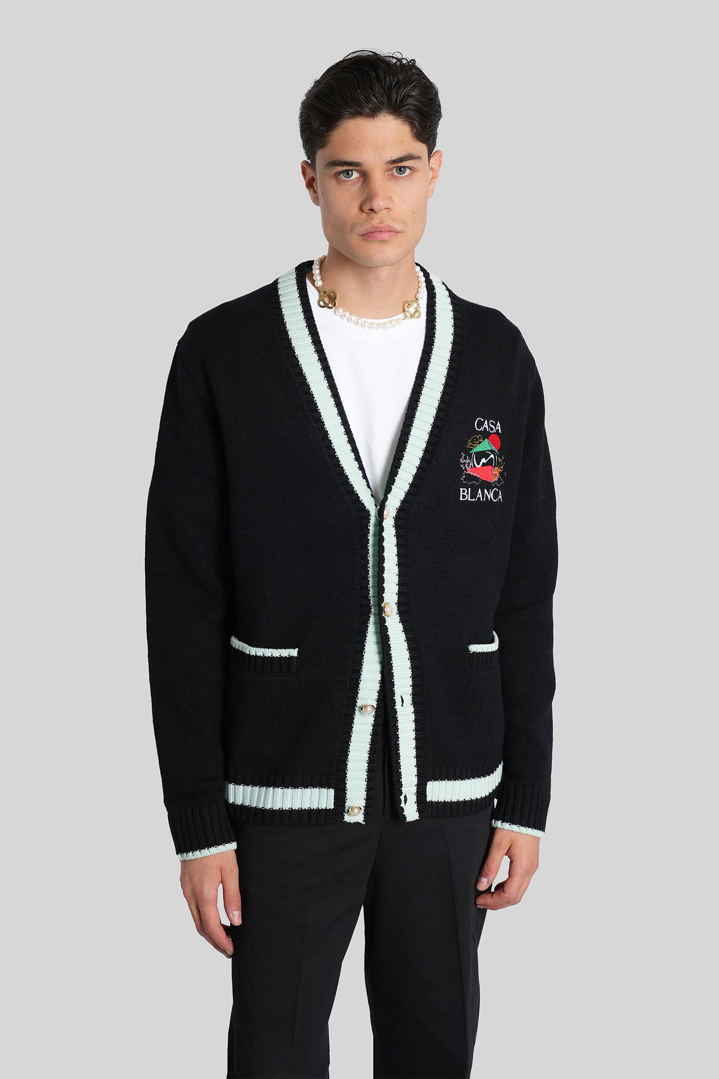Cardigan In Black Wool