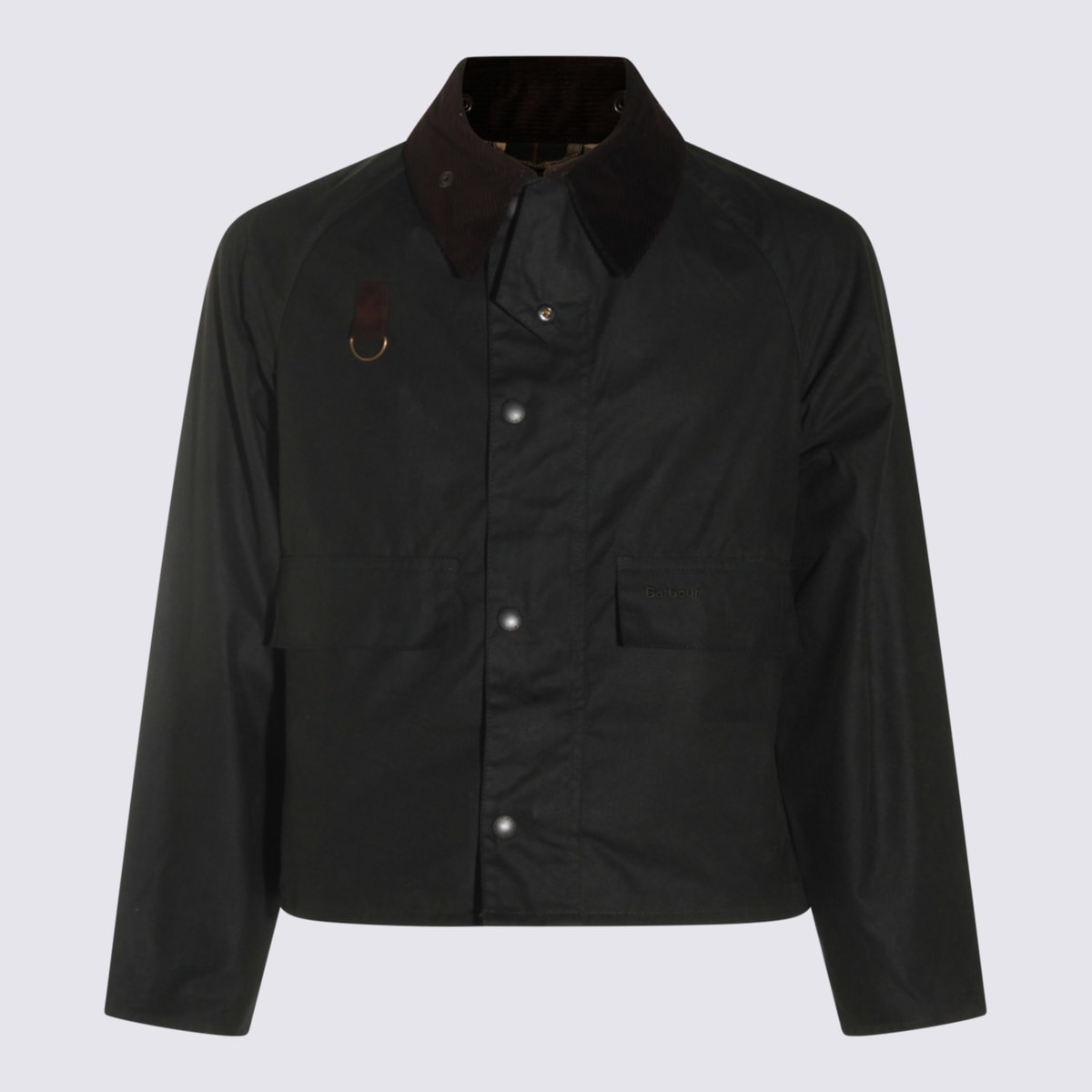 Barbour Casual Jacket With Corduroy Collar And Pockets In Black
