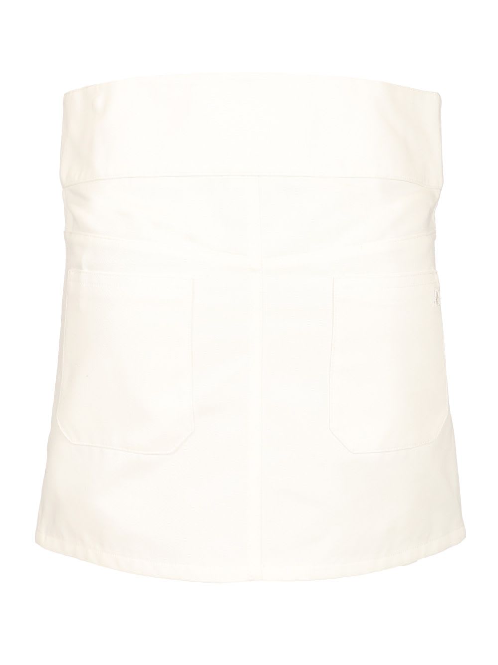 Courrèges Mini Skirt With Belt In White