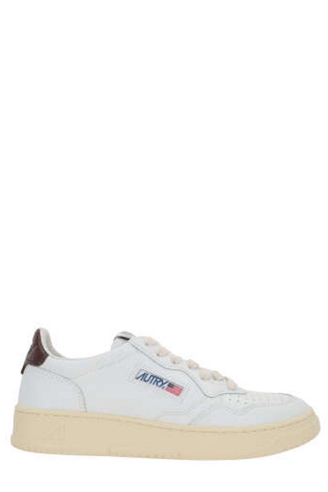 Shop Autry Aulw Lace-up Sneakers In Wht/brown