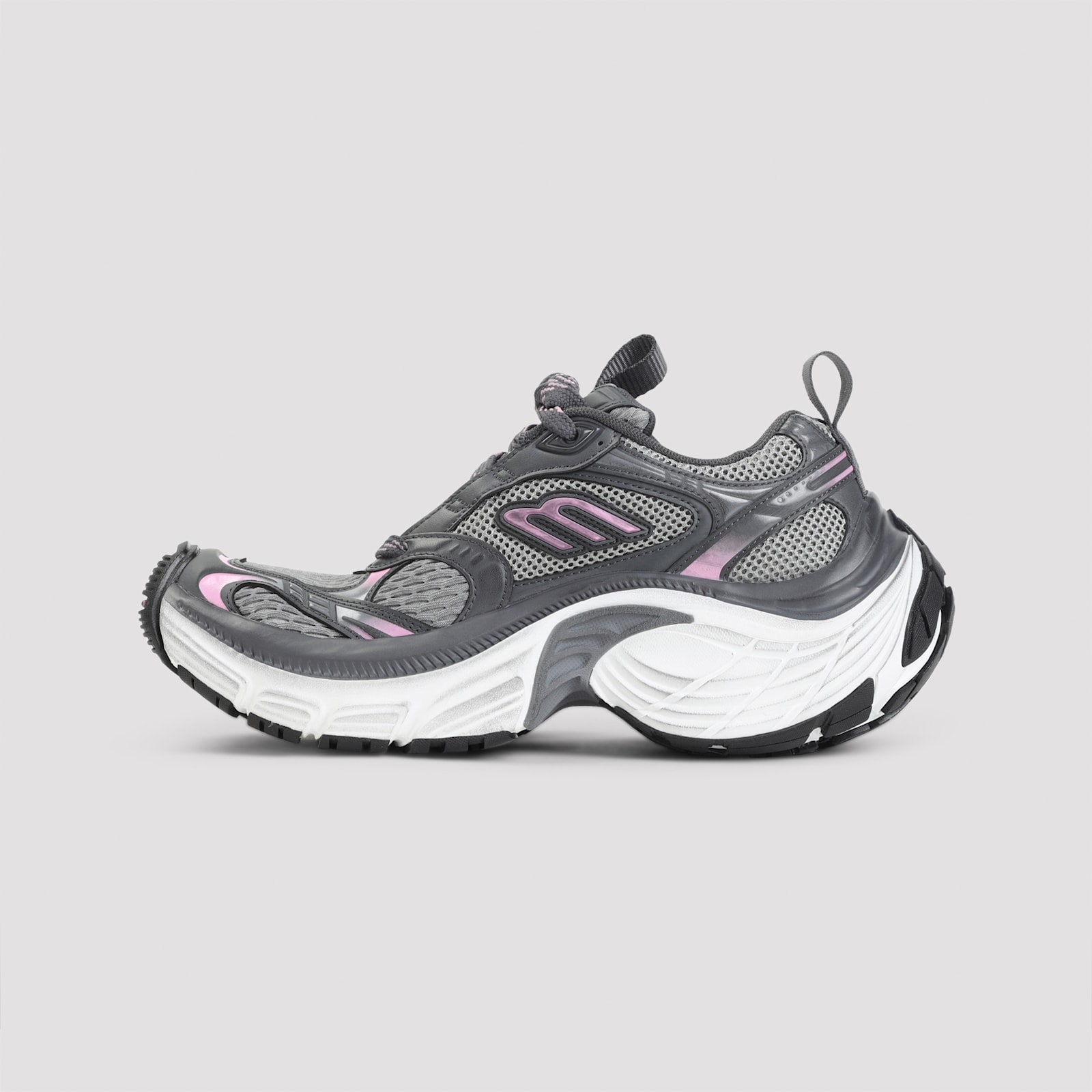 Balenciaga Grey Pink White And Black 6xl Polyurethane Sneakers In Gray
