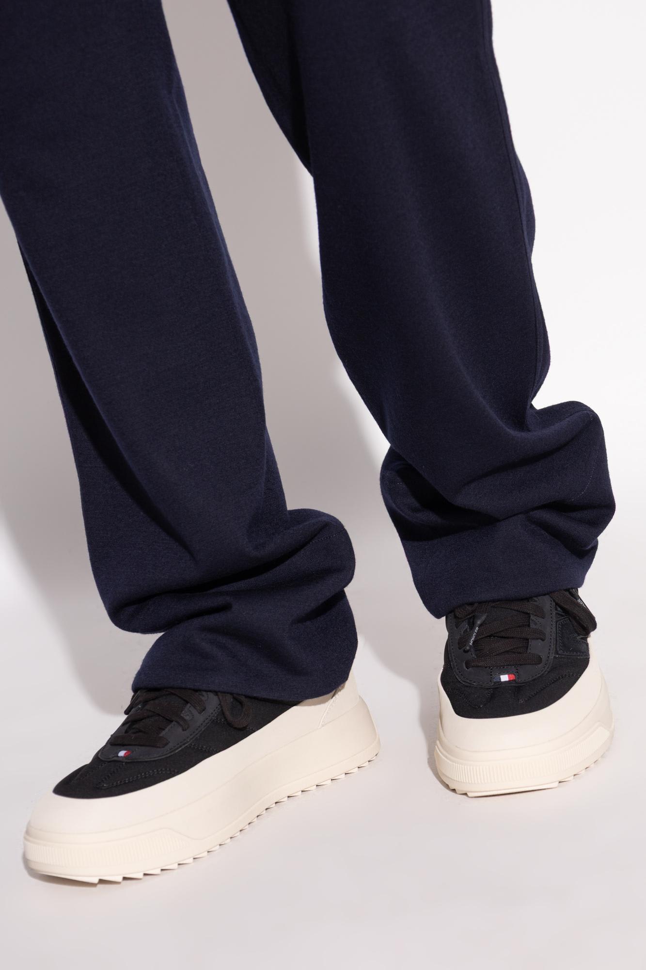 Moncler Monpulse Leather-trimmed Sneakers In Gray