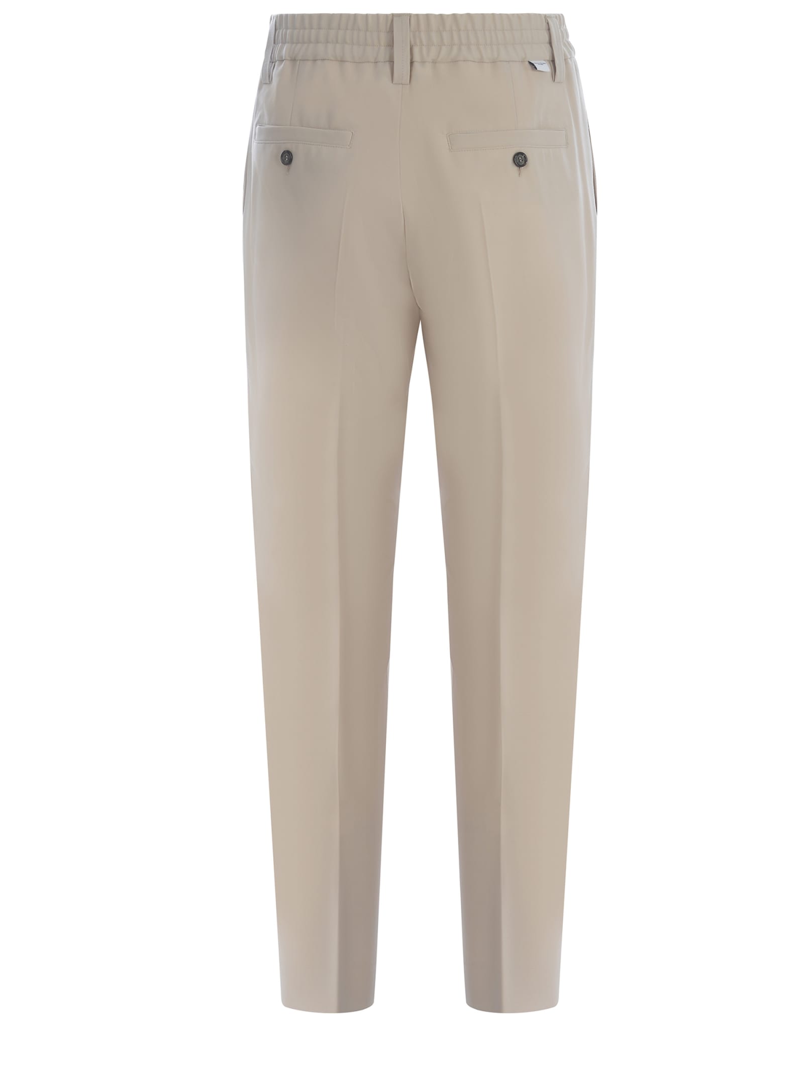 Shop Paolo Pecora Trousers  Made Of Fresh Wool In Beige