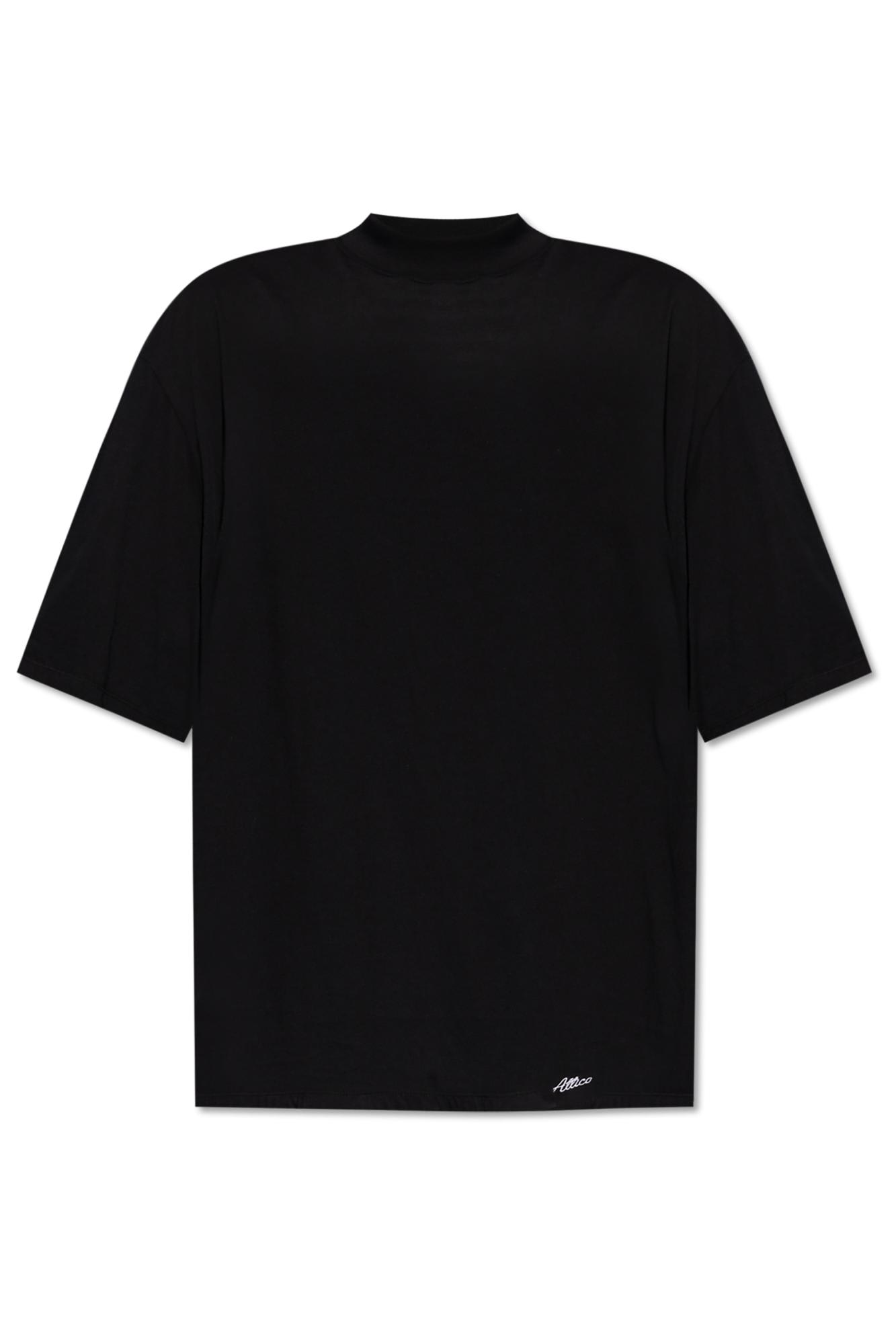 Attico The  Oversized T-shirt From The Join Us At The Beach Collection In Black
