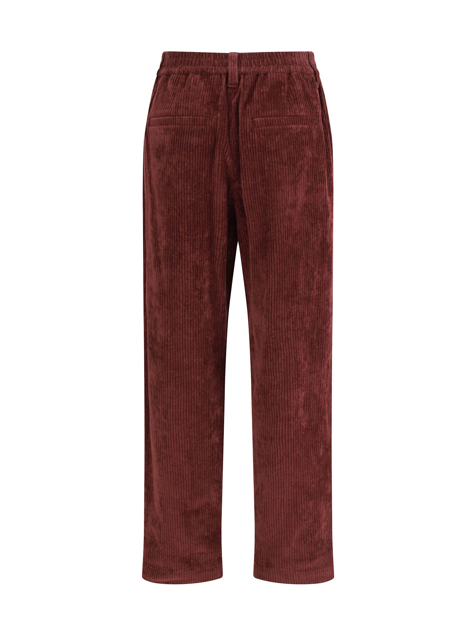 Brunello Cucinelli Soft Corduroy Pleated Straight-leg Ankle Pants In Brown