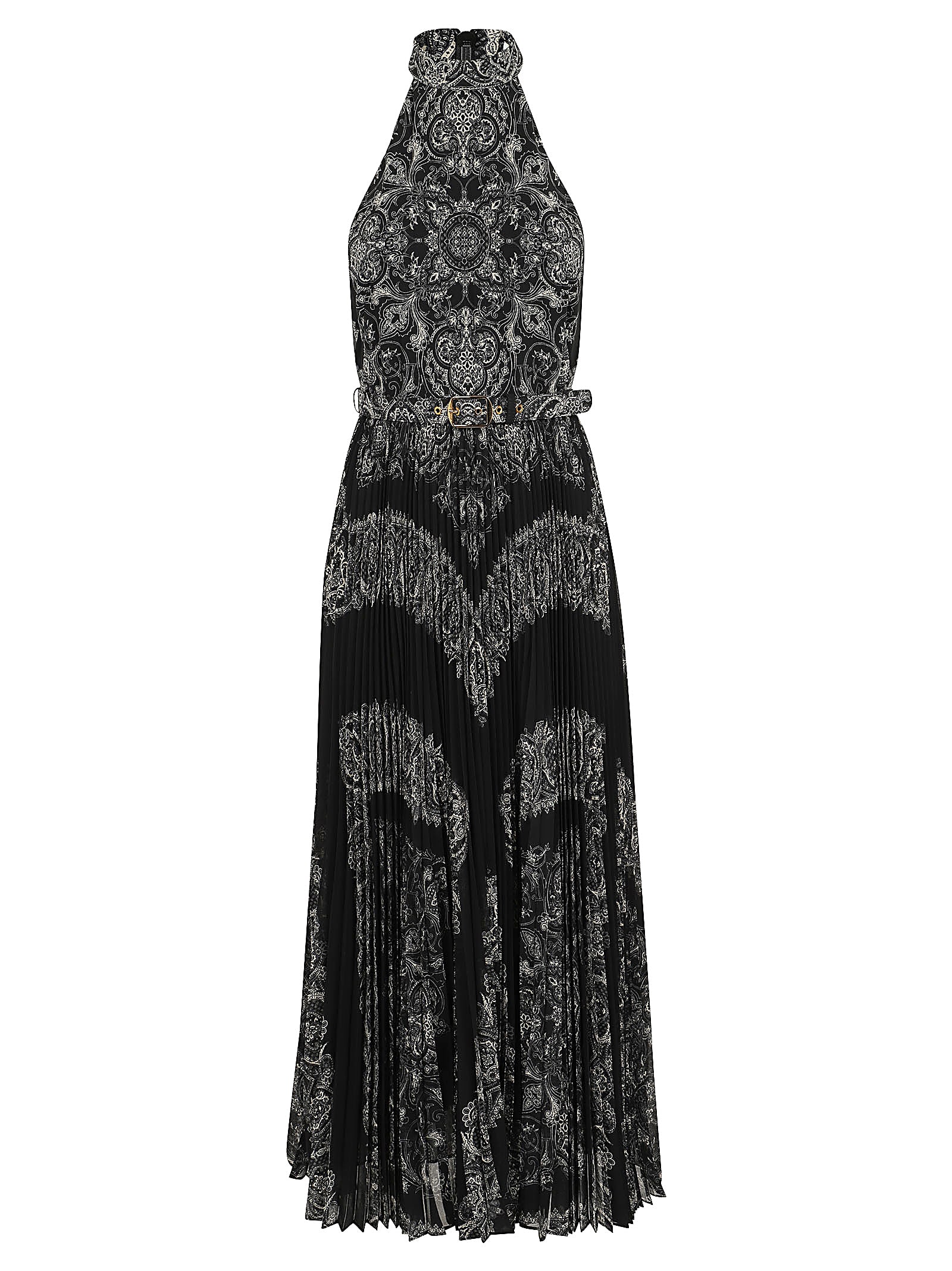 Shop Zimmermann Sunray Halter Picnic Dress In Blkp Black Paisley