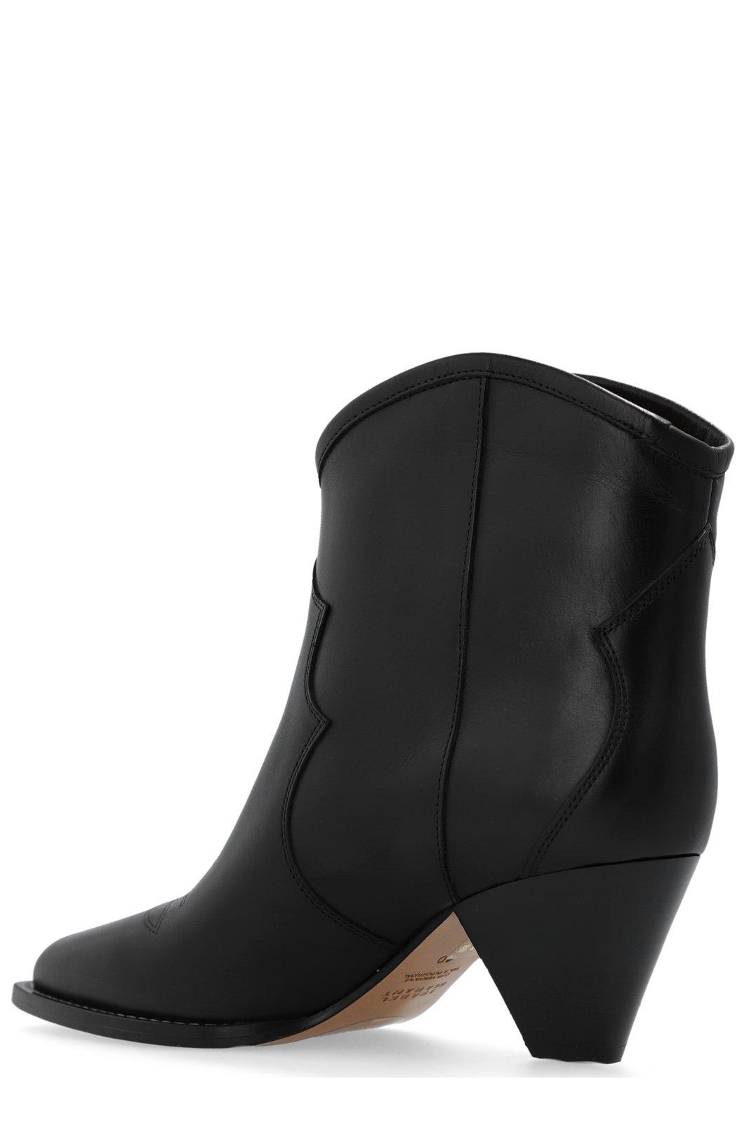 Shop Isabel Marant Darizo Heeled Ankle Boots In Black