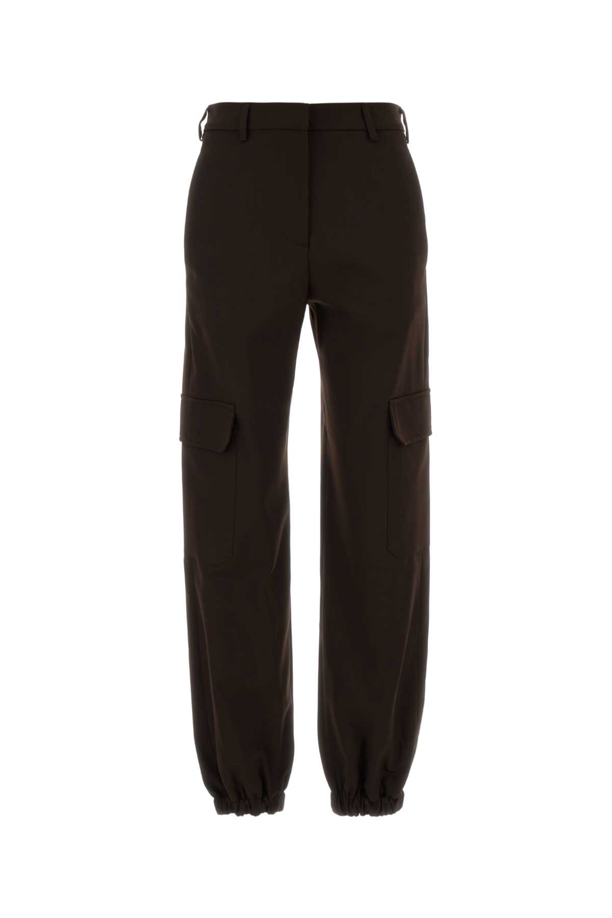 Pt Torino Brown Stretch Polyester Blend Cargo Pant In Brown