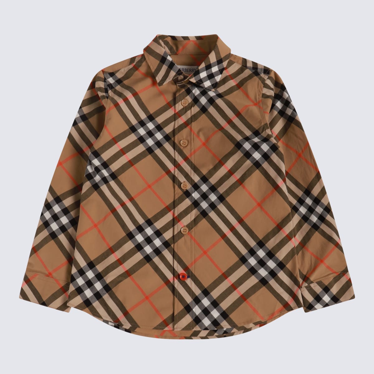 Burberry Brown Cotton Shirt In Nude