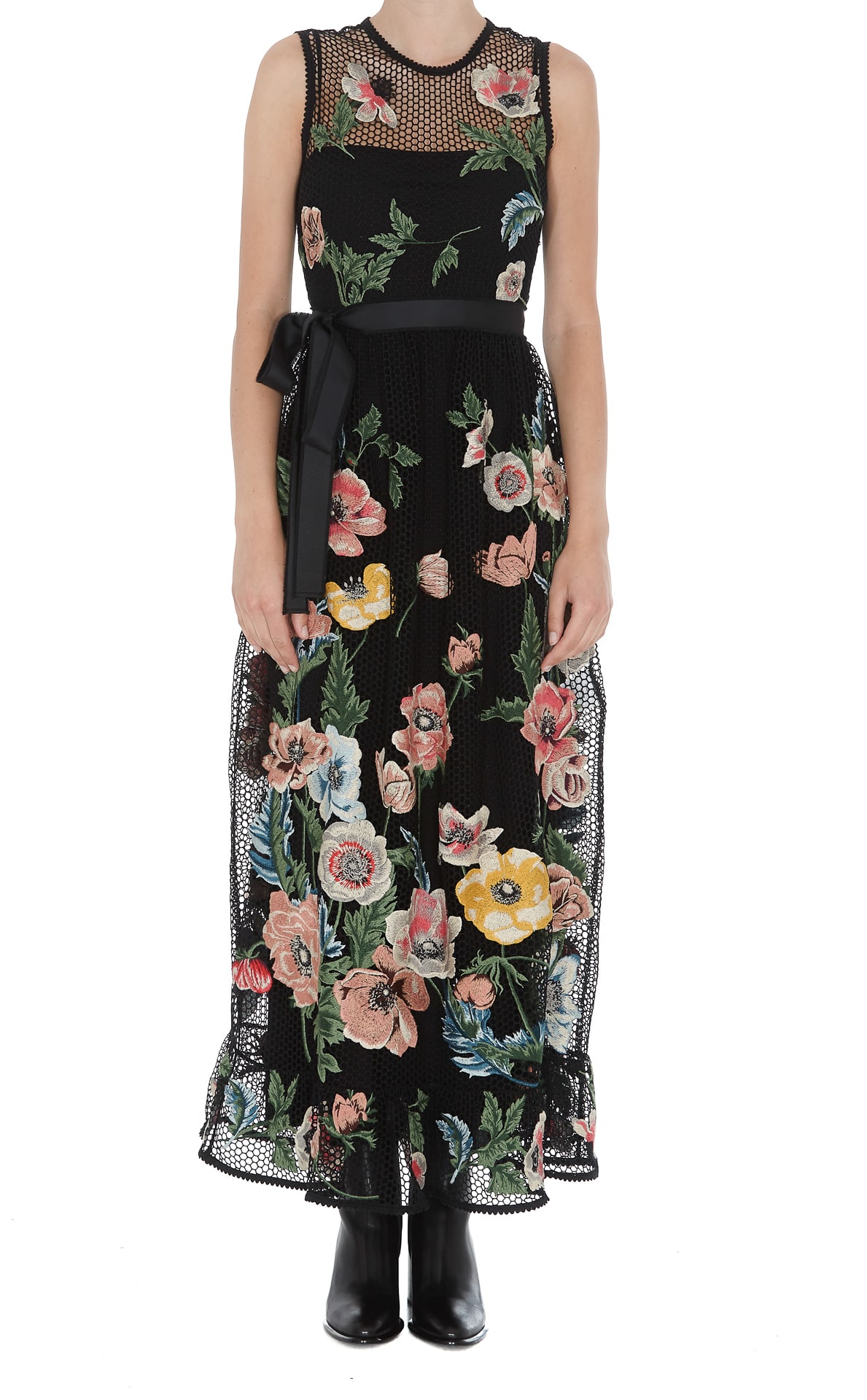 red valentino embroidered dress