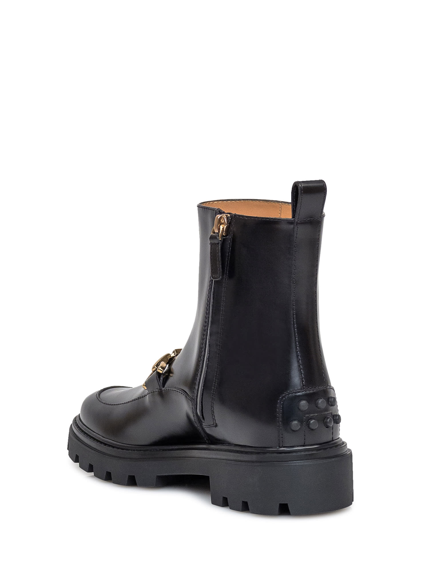 Shop Tod's Tods Clamp Leather Ankle Boot In Nero