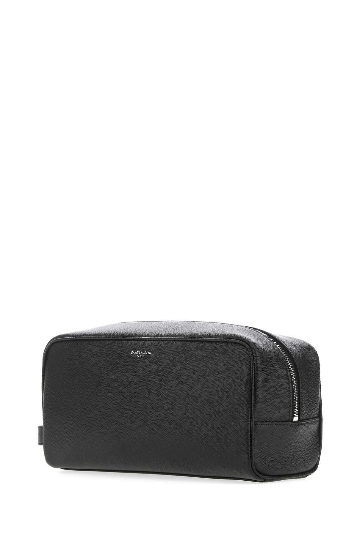 Shop Saint Laurent Black Leather Beauty Case In Nero