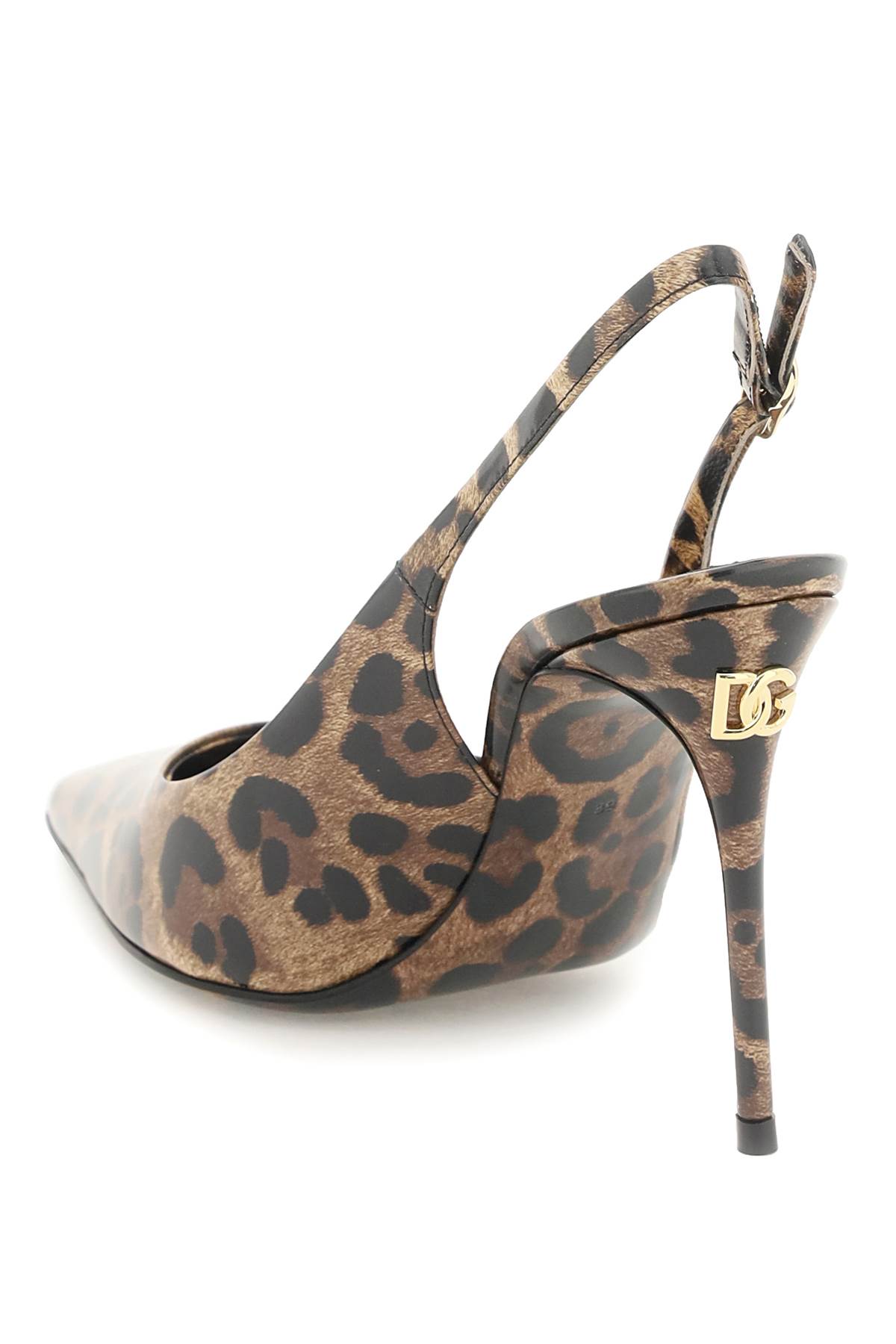 Shop Dolce & Gabbana Animalier Patent-leather Sling-back Pumps In Leopardo