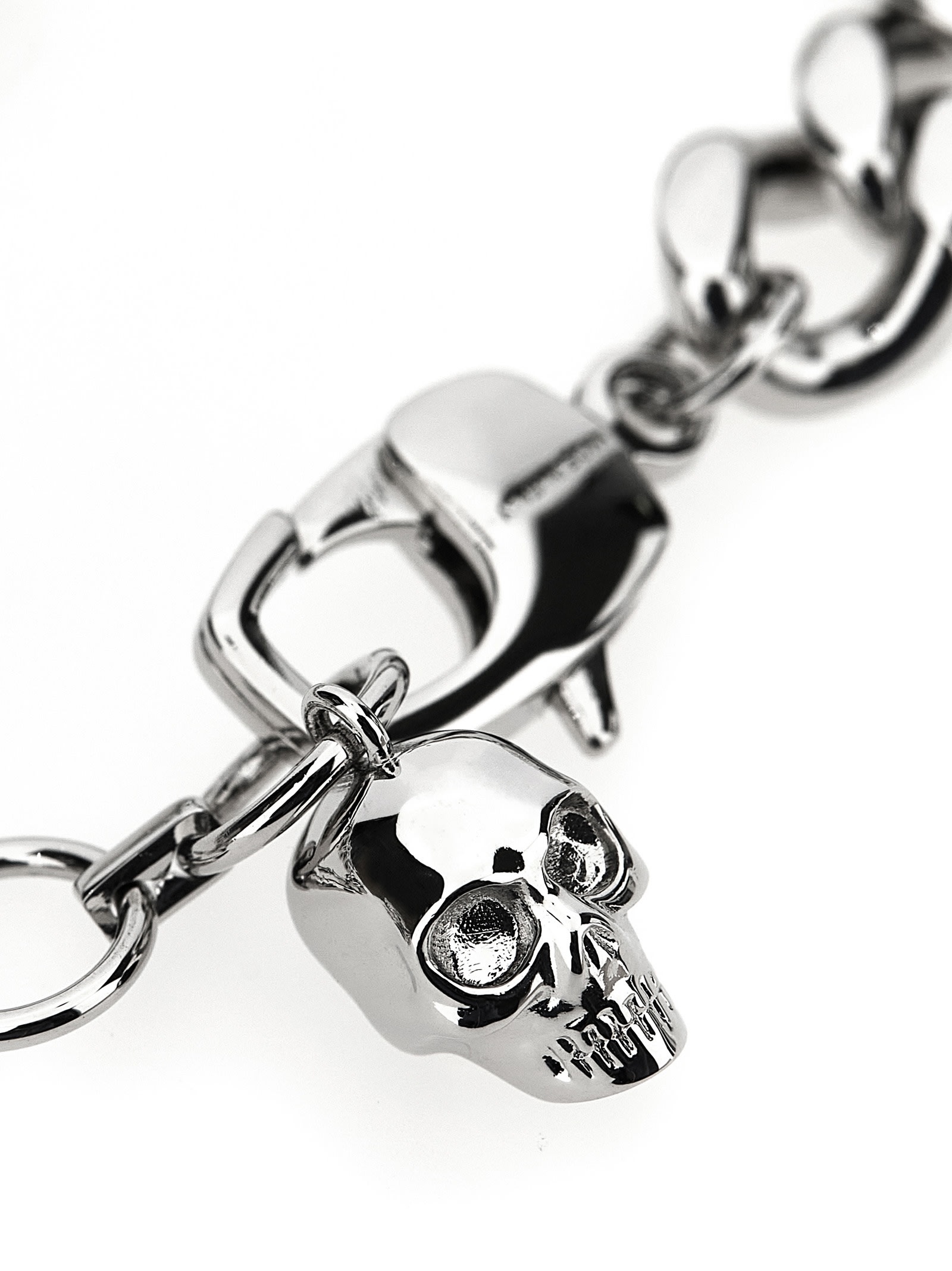 Alexander Mcqueen Regal Skull Chain Bracelet In Silver