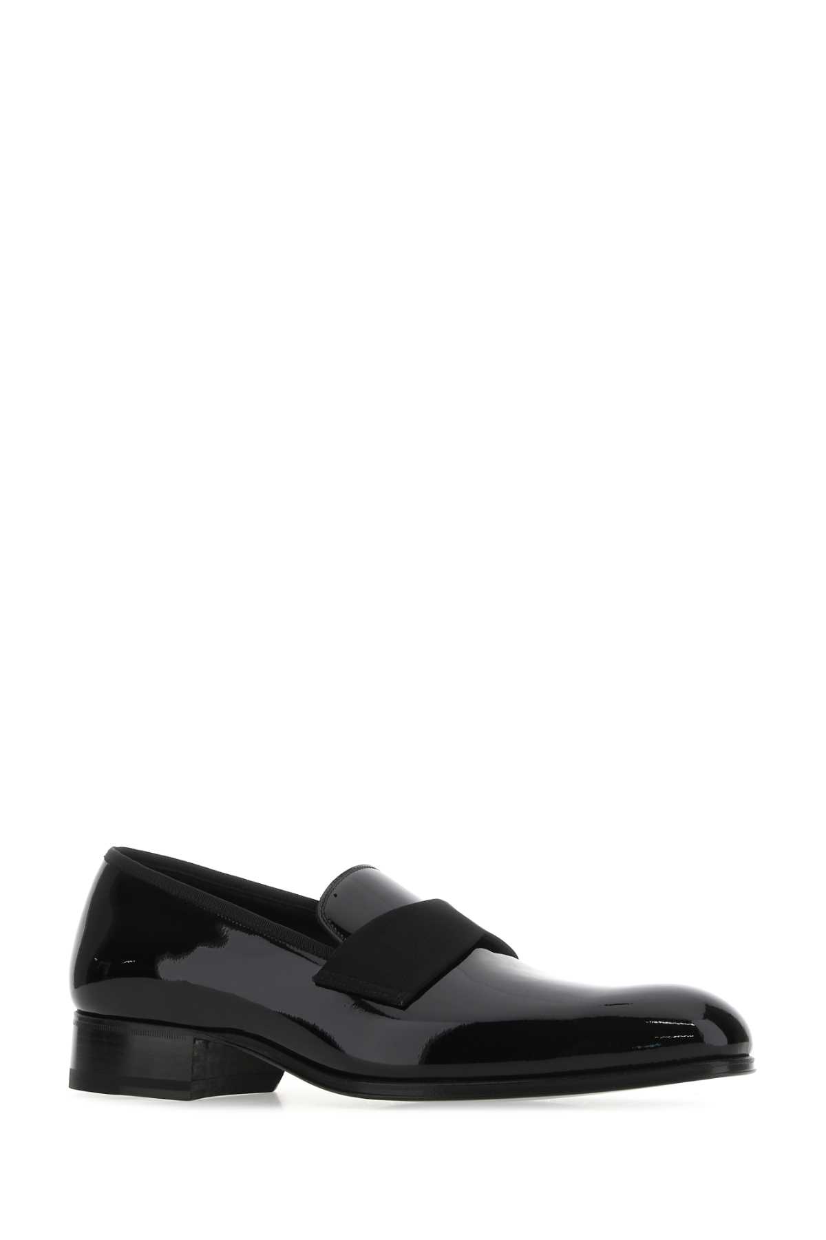 Shop Tom Ford Black Leather Loafers In 1n001