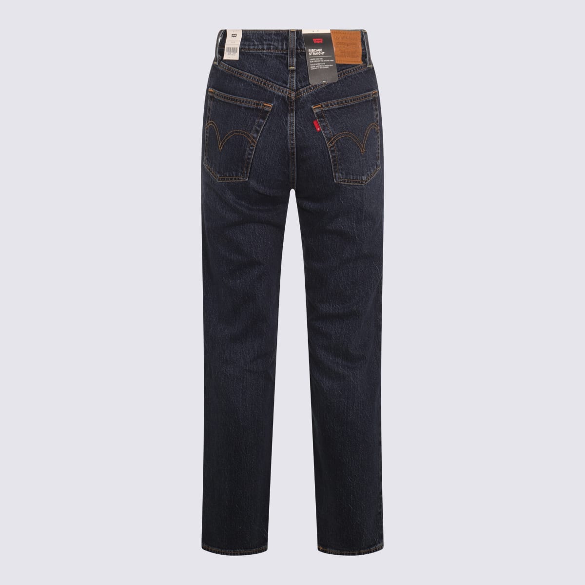 Levi's Dark Blue Ribcage Denim Jeans In Blue