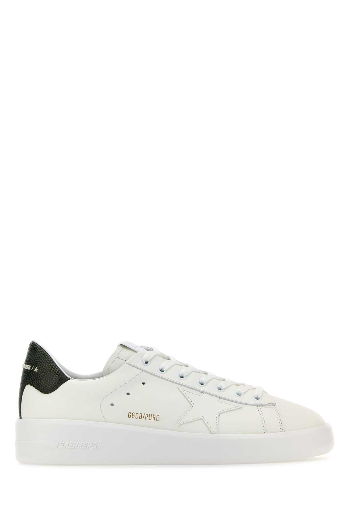 Shop Golden Goose White Leather Pure New Sneakers In Whitedarkgreen