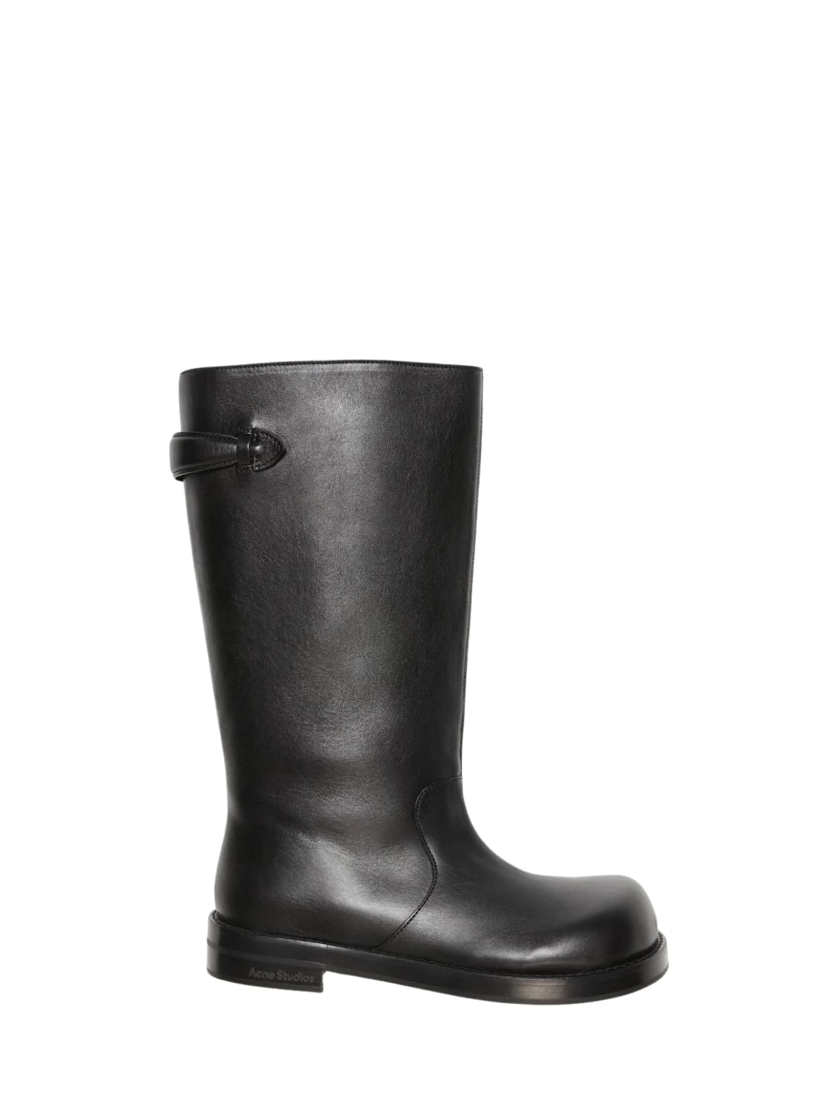Acne Studios Knee Length Round Toe Beshay Boot In Black