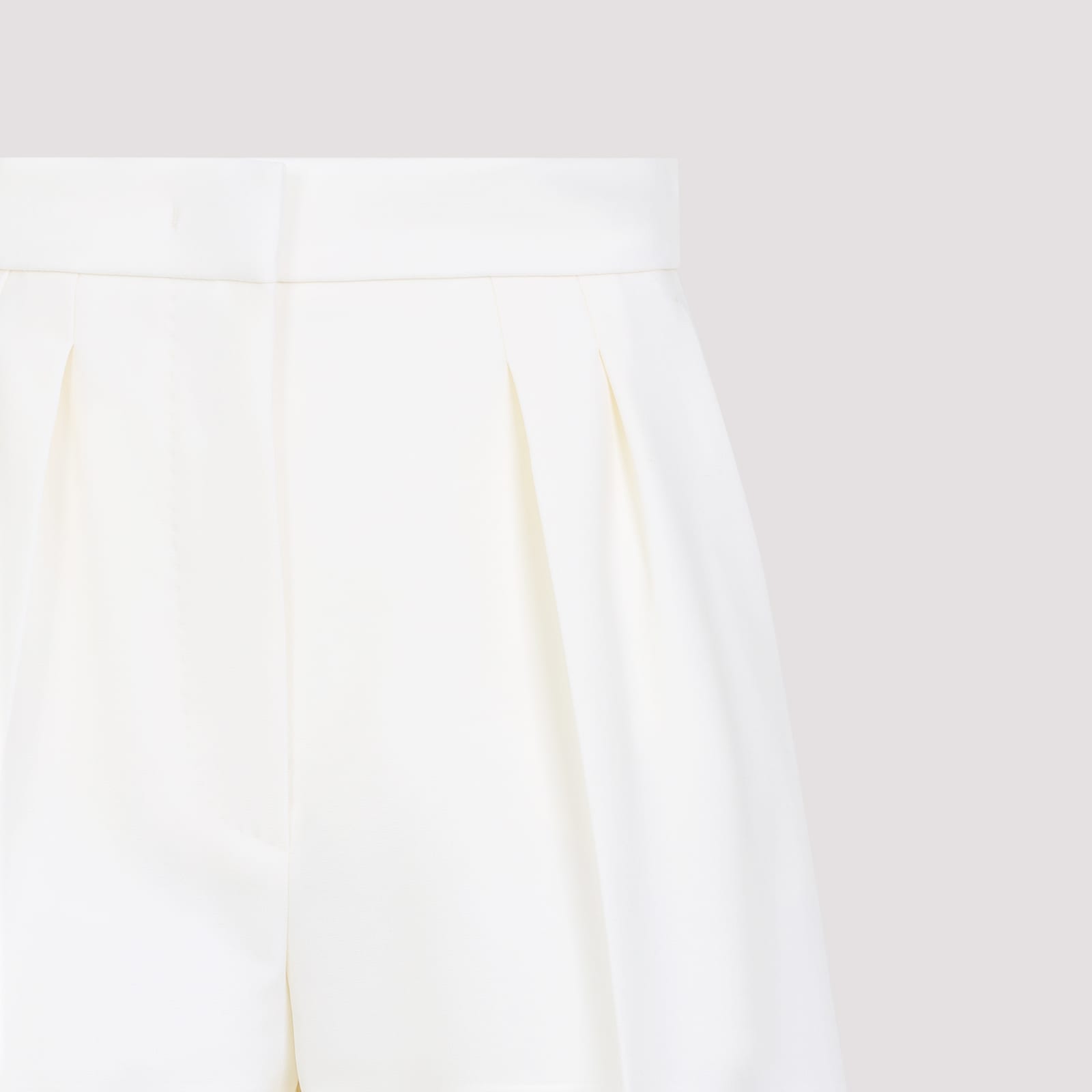 Max Mara Zic Wool Bermuda In White