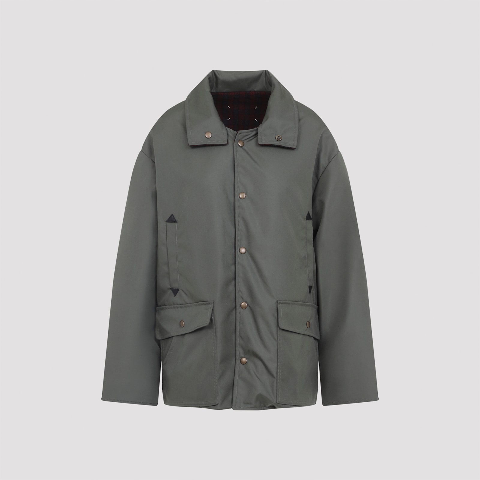 Maison Margiela Checkered Pattern Long Sleeve Jacket In Black