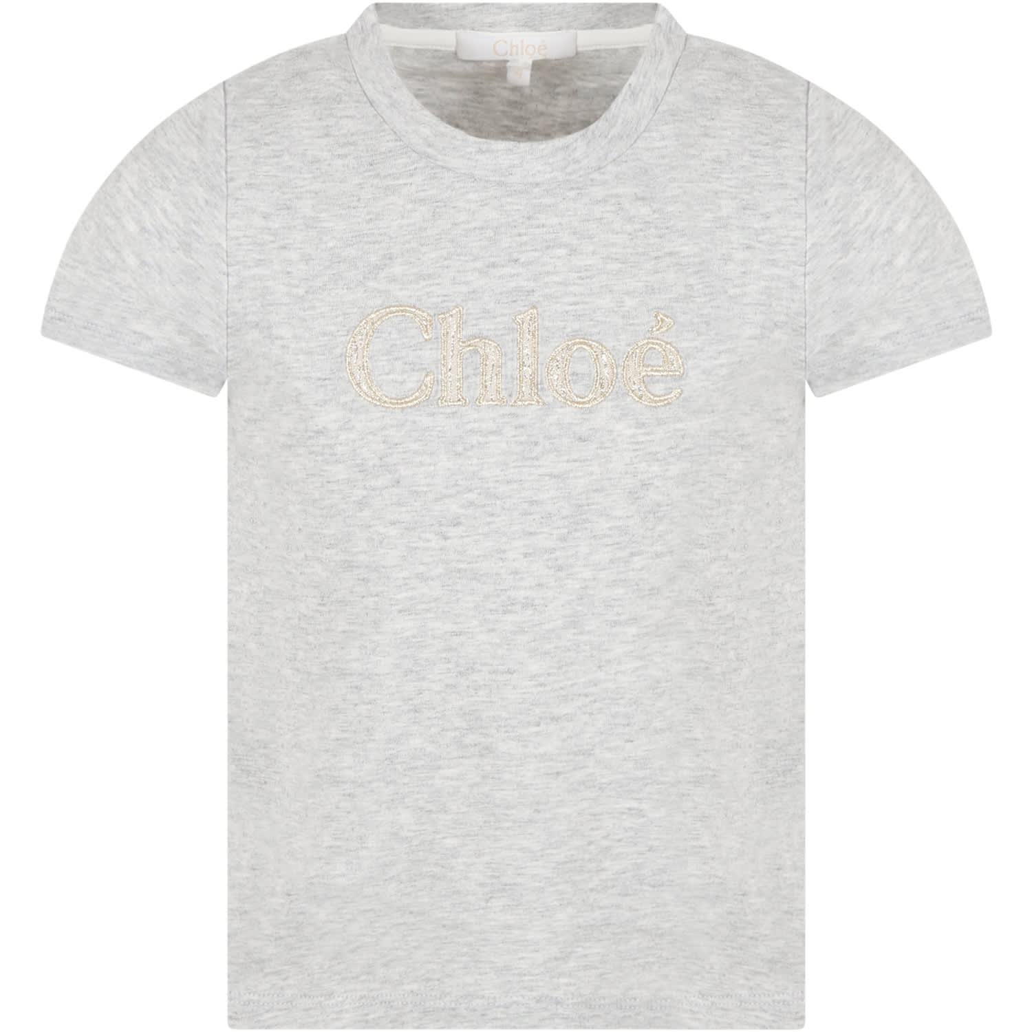 Chloé Grey T-shirt For Girl With Logo