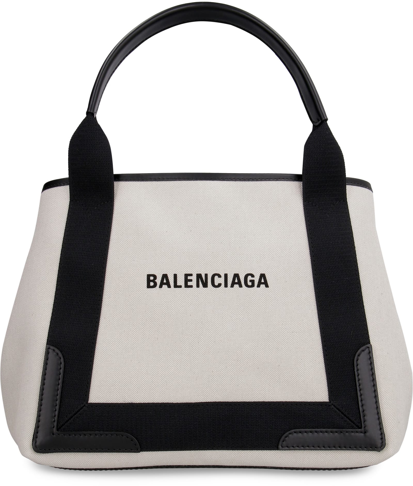 Shop Balenciaga Cabas Canvas Tote Bag In Panna