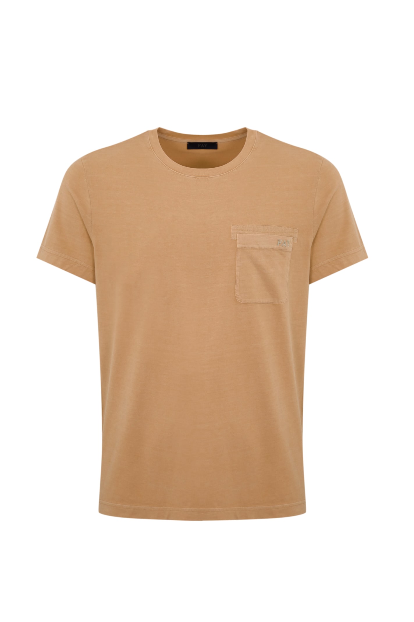 Fay T-shirt With Pocket In Marrone