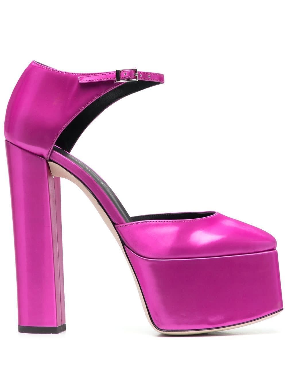 Giuseppe Zanotti Leather Plateau Pumps In Pink