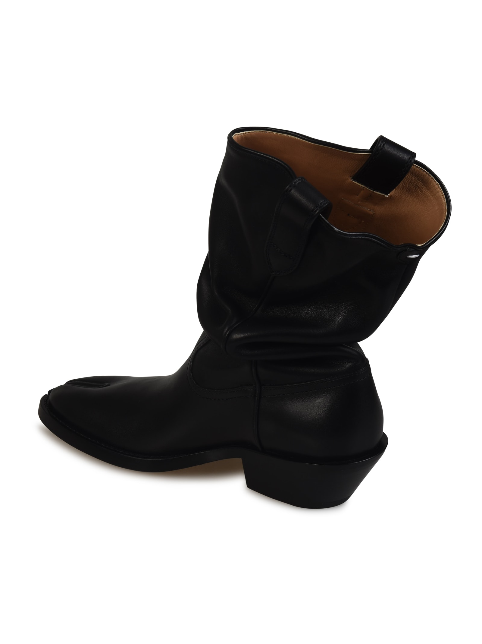 Maison Margiela Texan Boots Tabi In Black