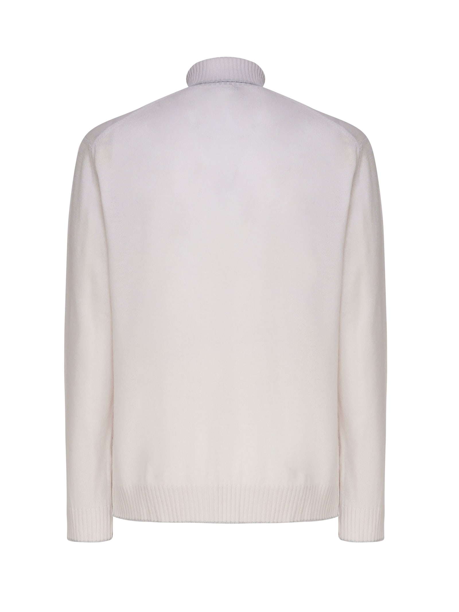 Shop Eleventy Turtleneck Sweater In Virgin Wool In Sand And Lt. Gray