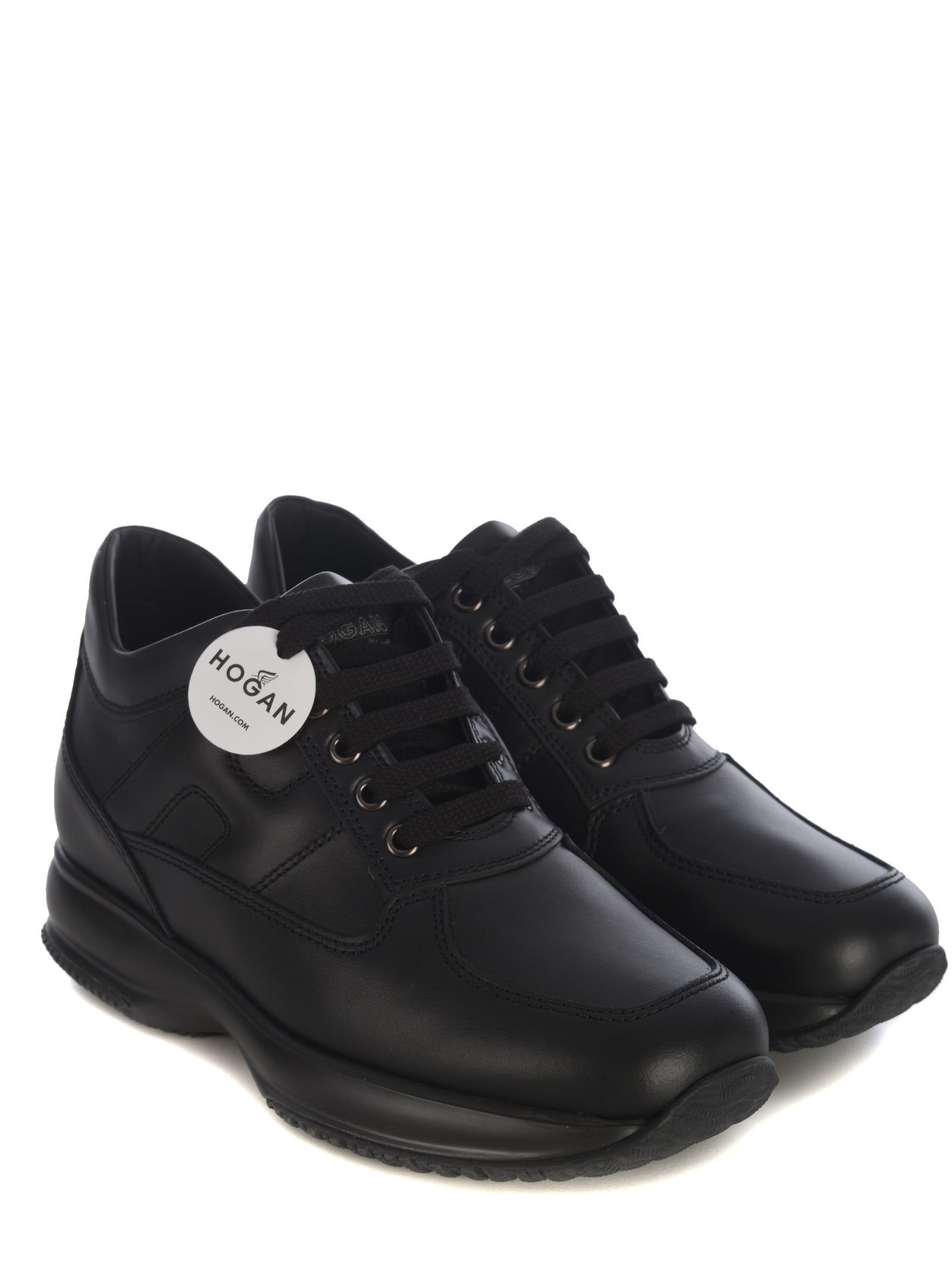 Shop Hogan Sneakers  Interactive In Leather In Black