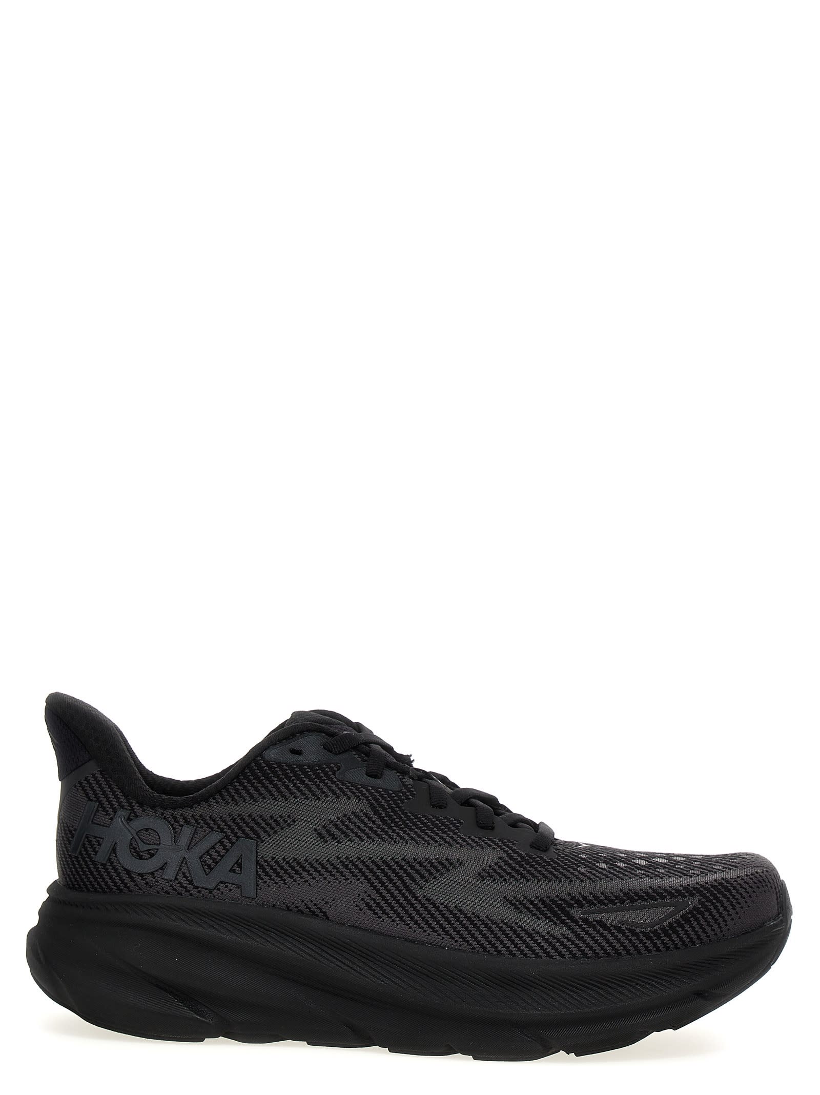 Shop Hoka Clifton 9 Sneakers In Black