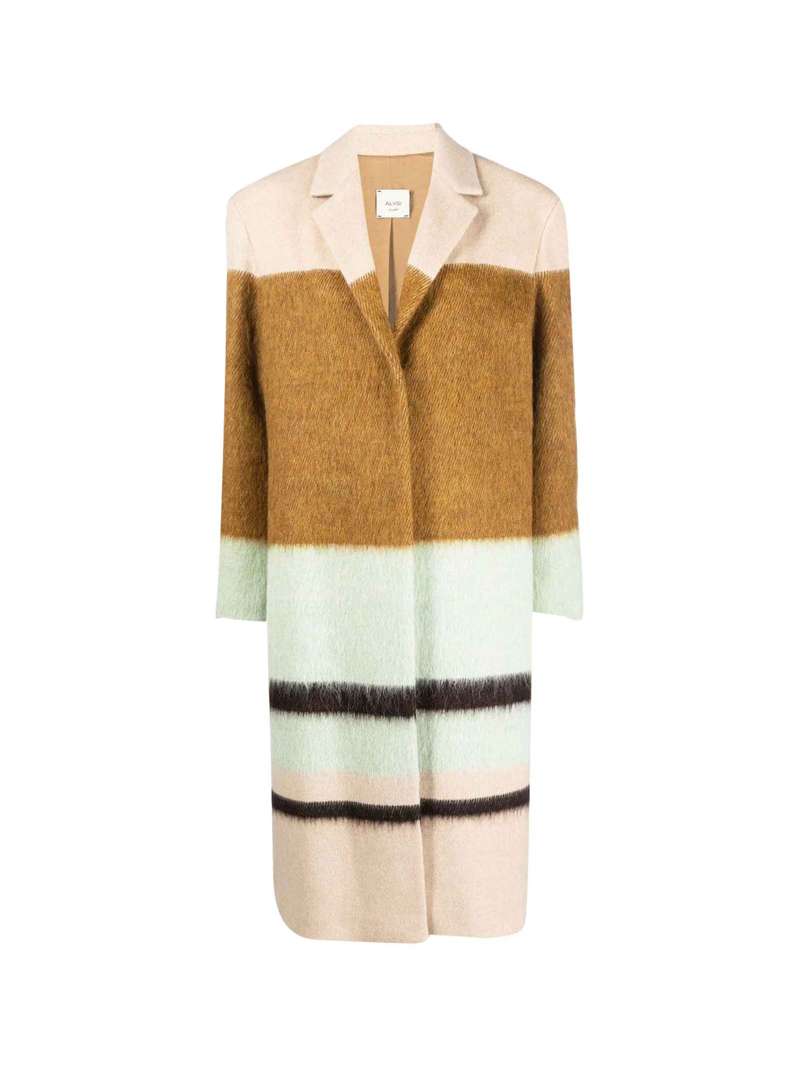 Alysi Womens Coat With Color-block Design