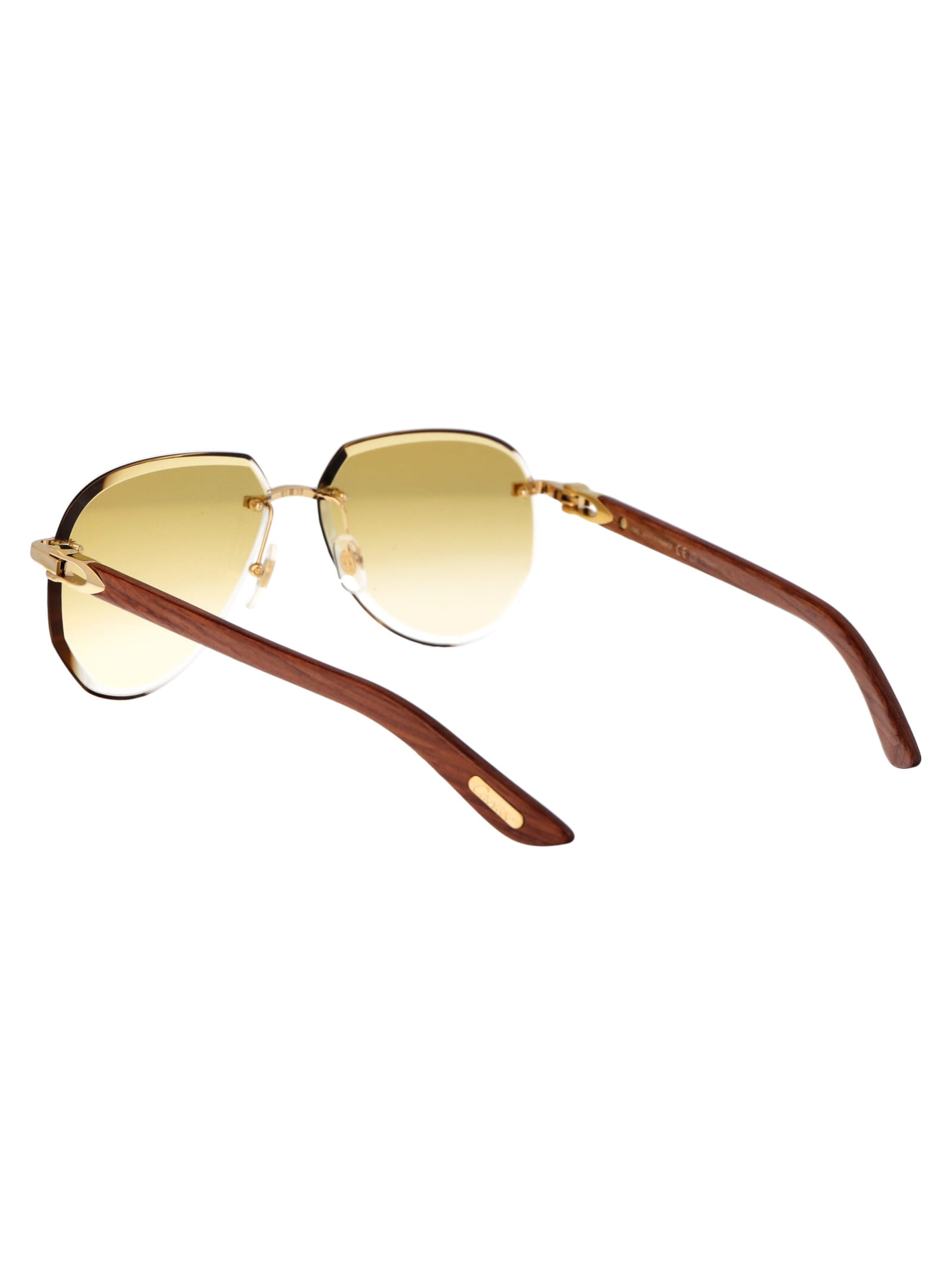 Shop Cartier Ct0440s Sunglasses In 004 Gold Brown Yellow