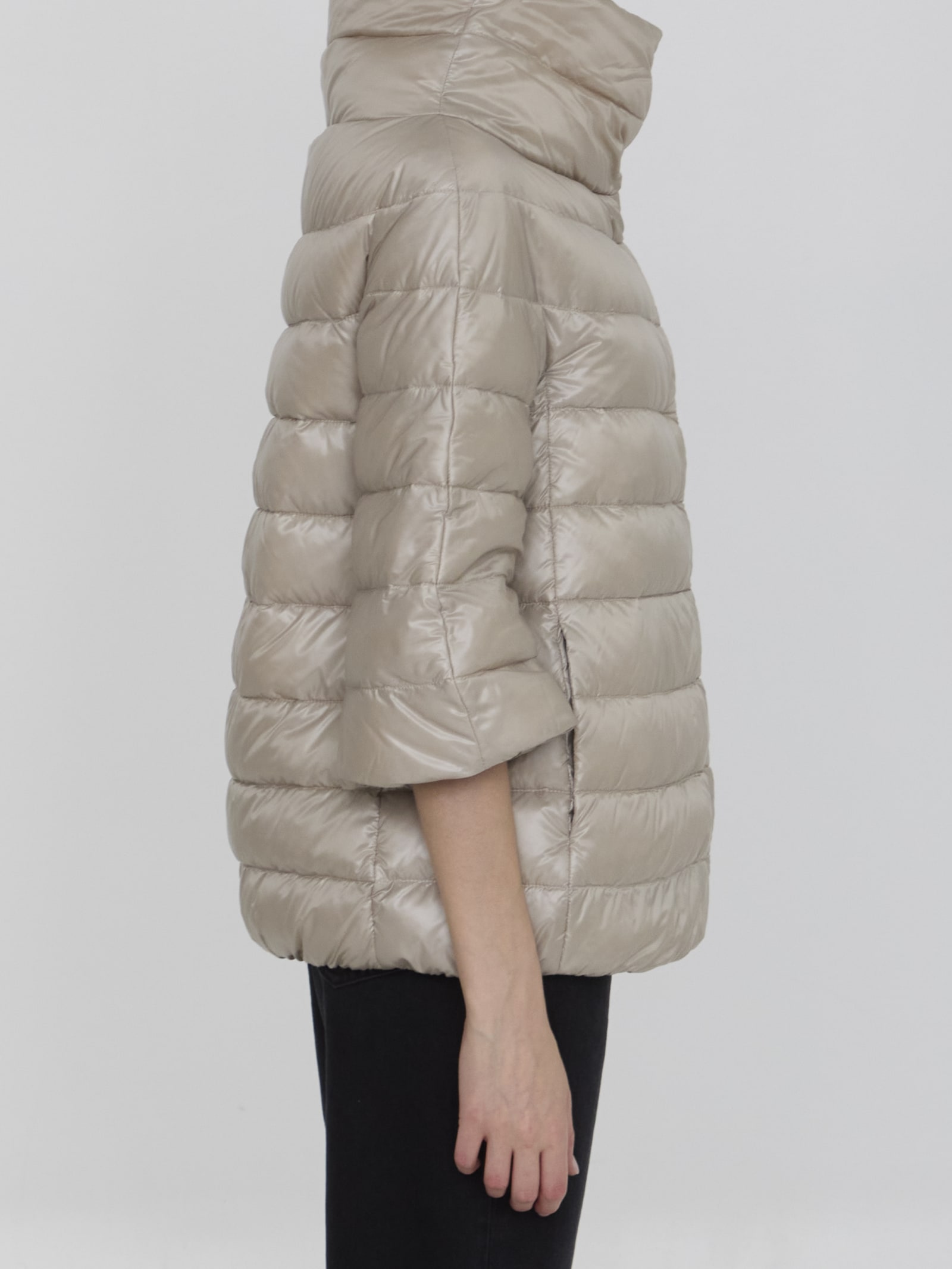 Shop Herno Down Jacket In Nylon In Beige