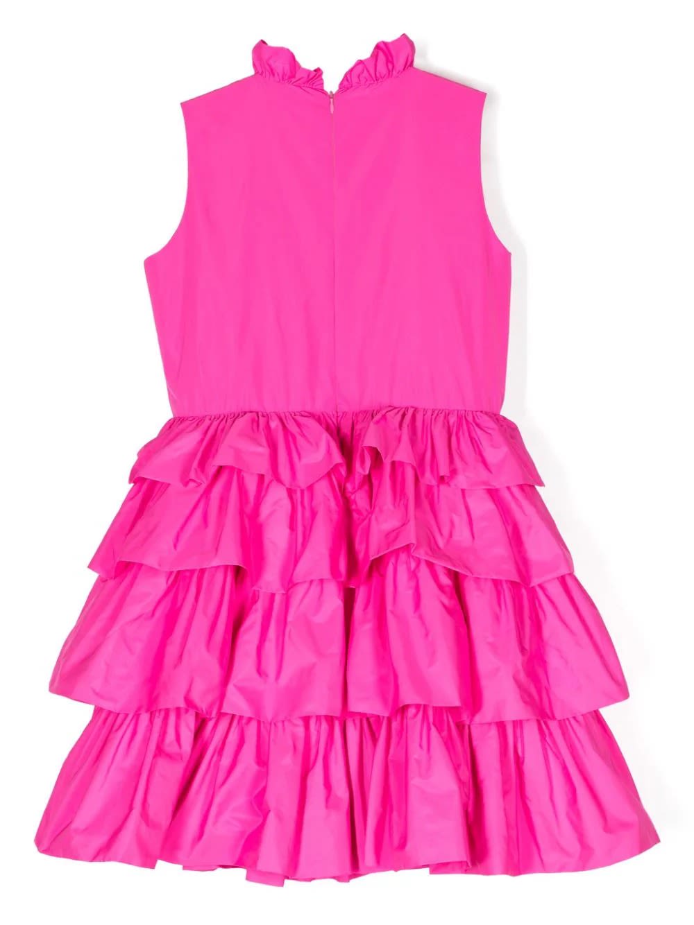 Shop Miss Blumarine Fuchsia Dress With Ruches And Flounces In Pink
