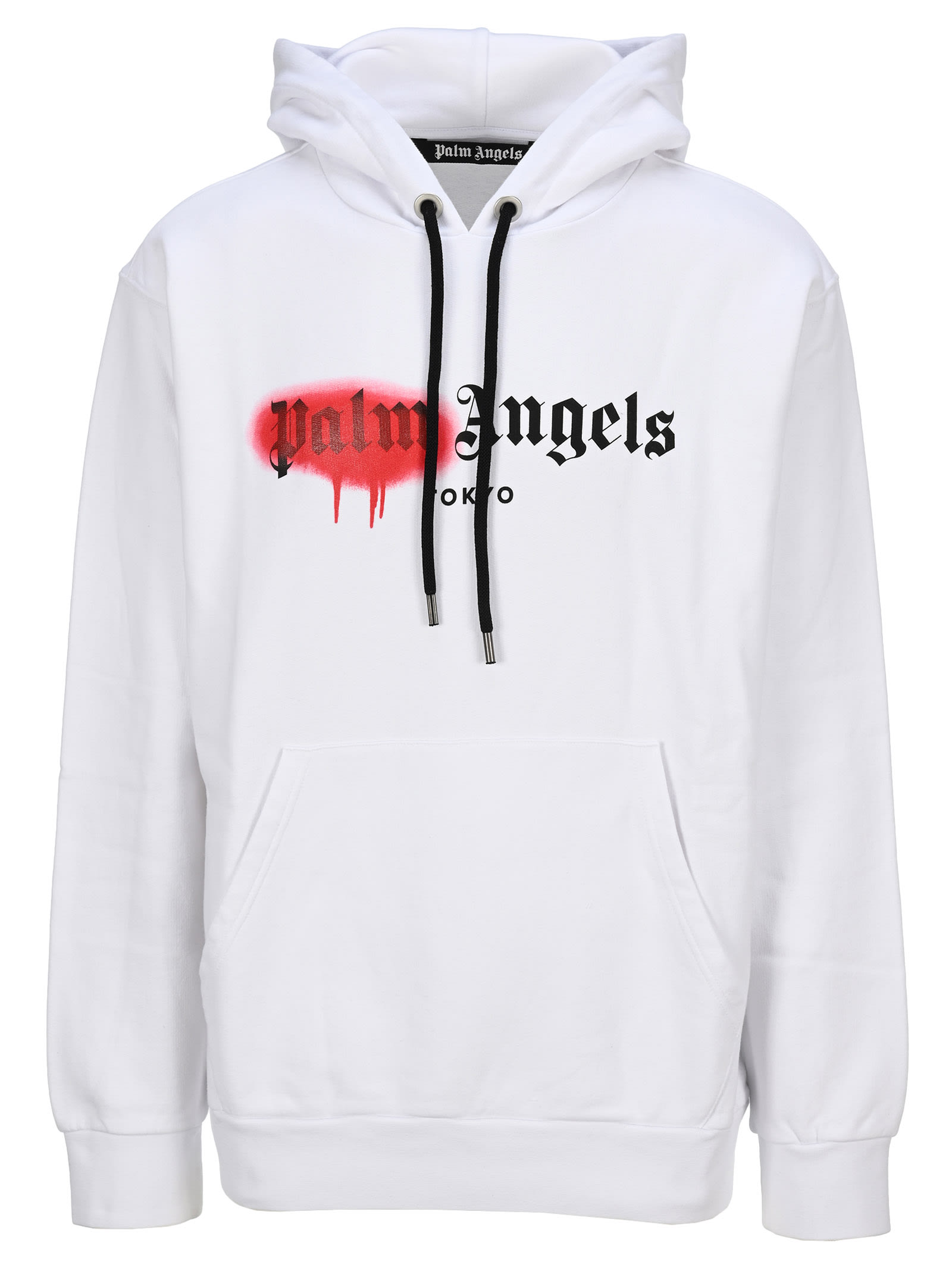 Palm Angels Tokyo Sprayed Hoodie In White Red | ModeSens