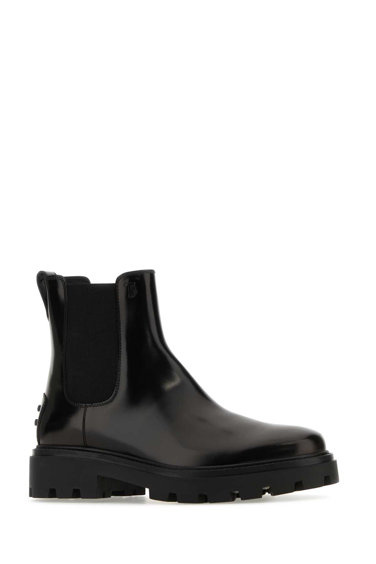 Tod's Black Leather Ankle Boots In Nero