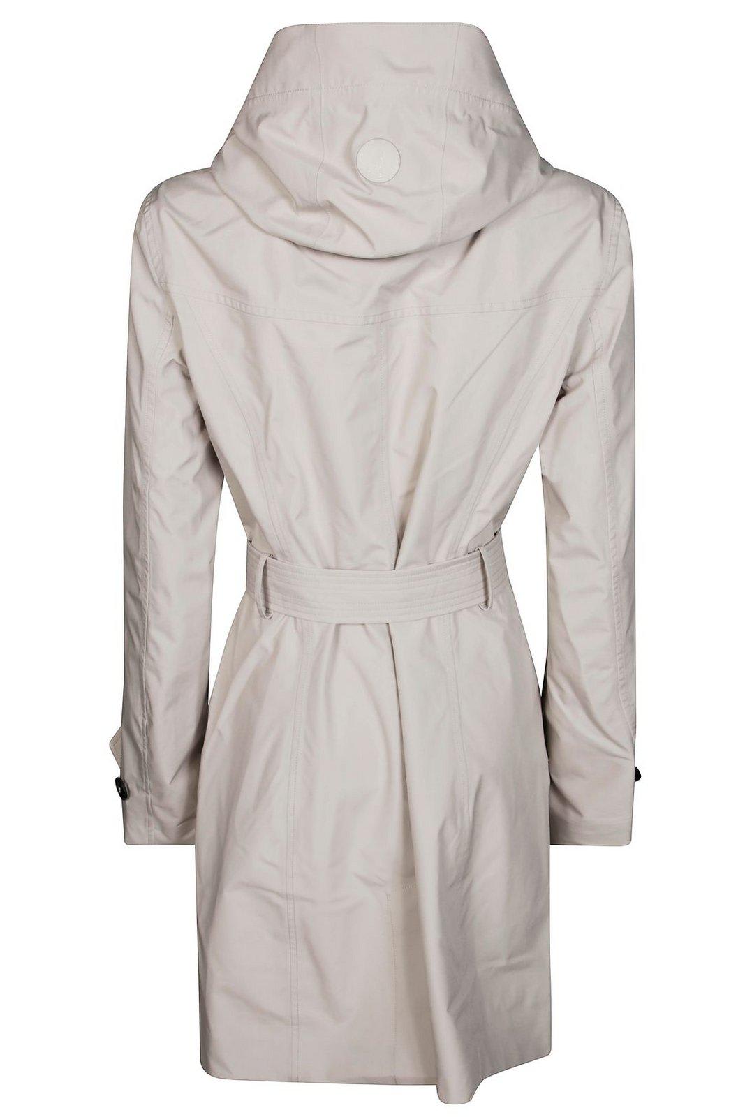 Save The Duck Tailored Trench Coat With Belted Waist In Gray