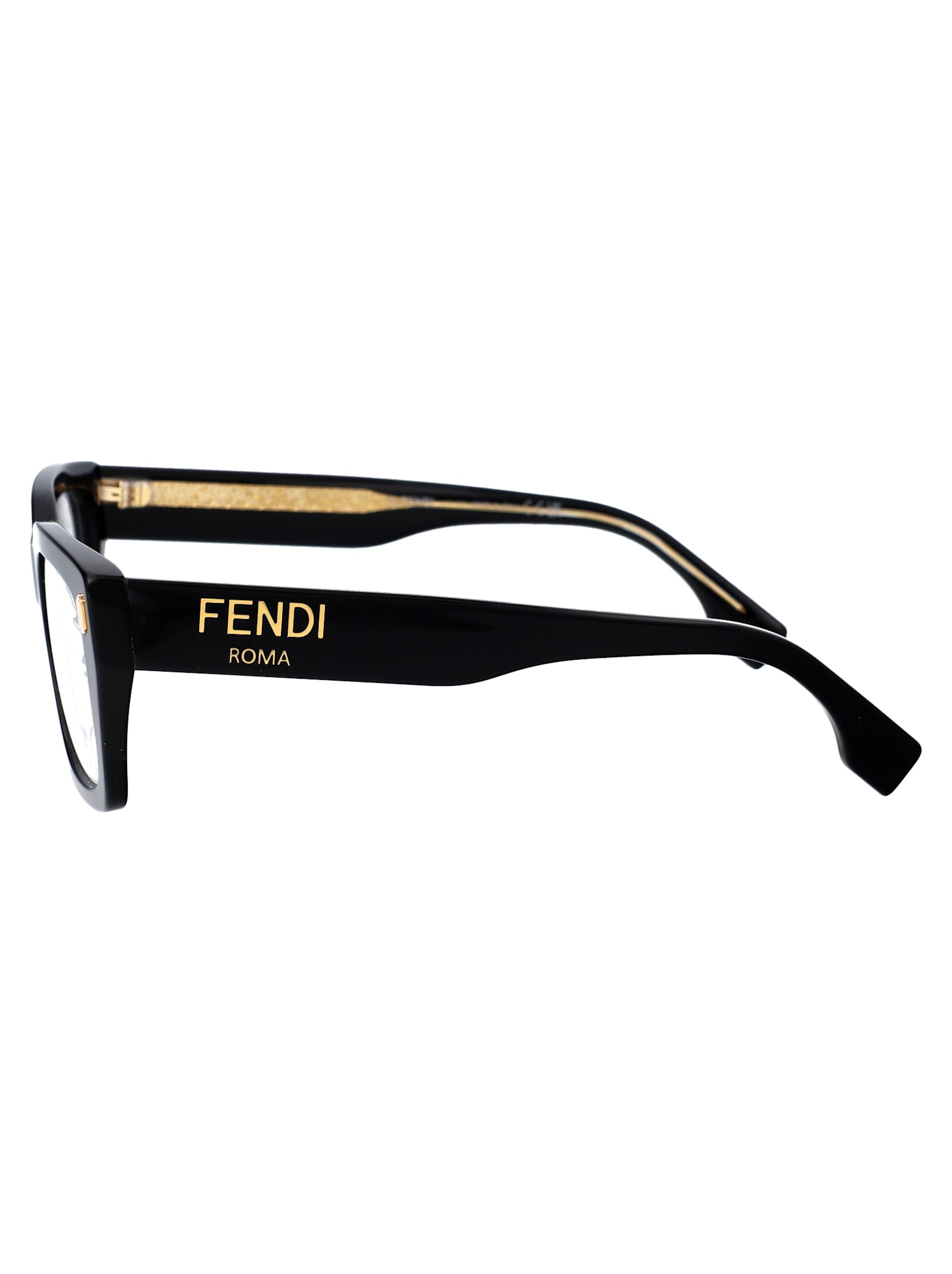 Shop Fendi Roma Glasses In 001 Shiny Black