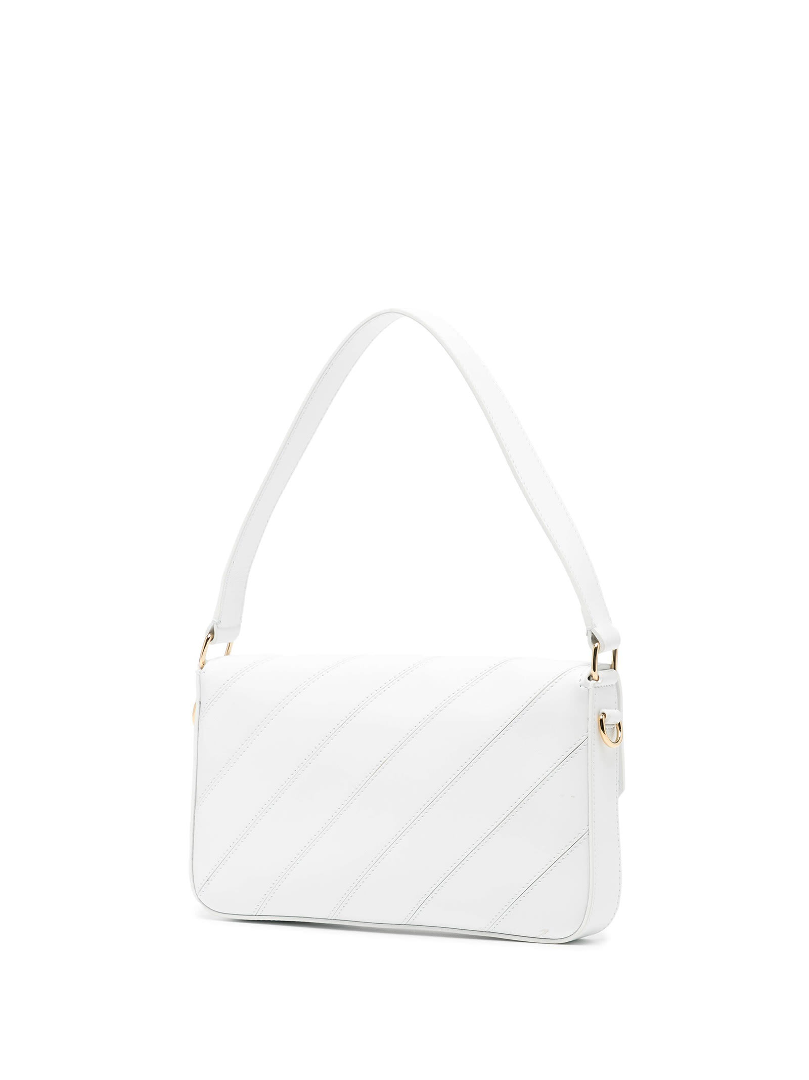 Shop Missoni Flap Wave White Leather Shoulder Bag