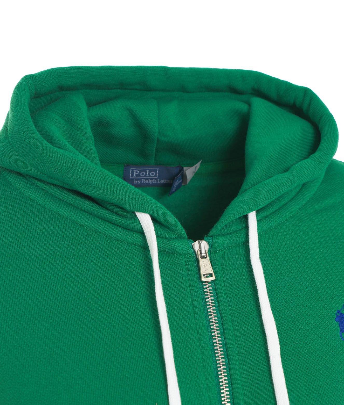 Polo Ralph Lauren Logo Embroidered Zipped Hoodie In Verde