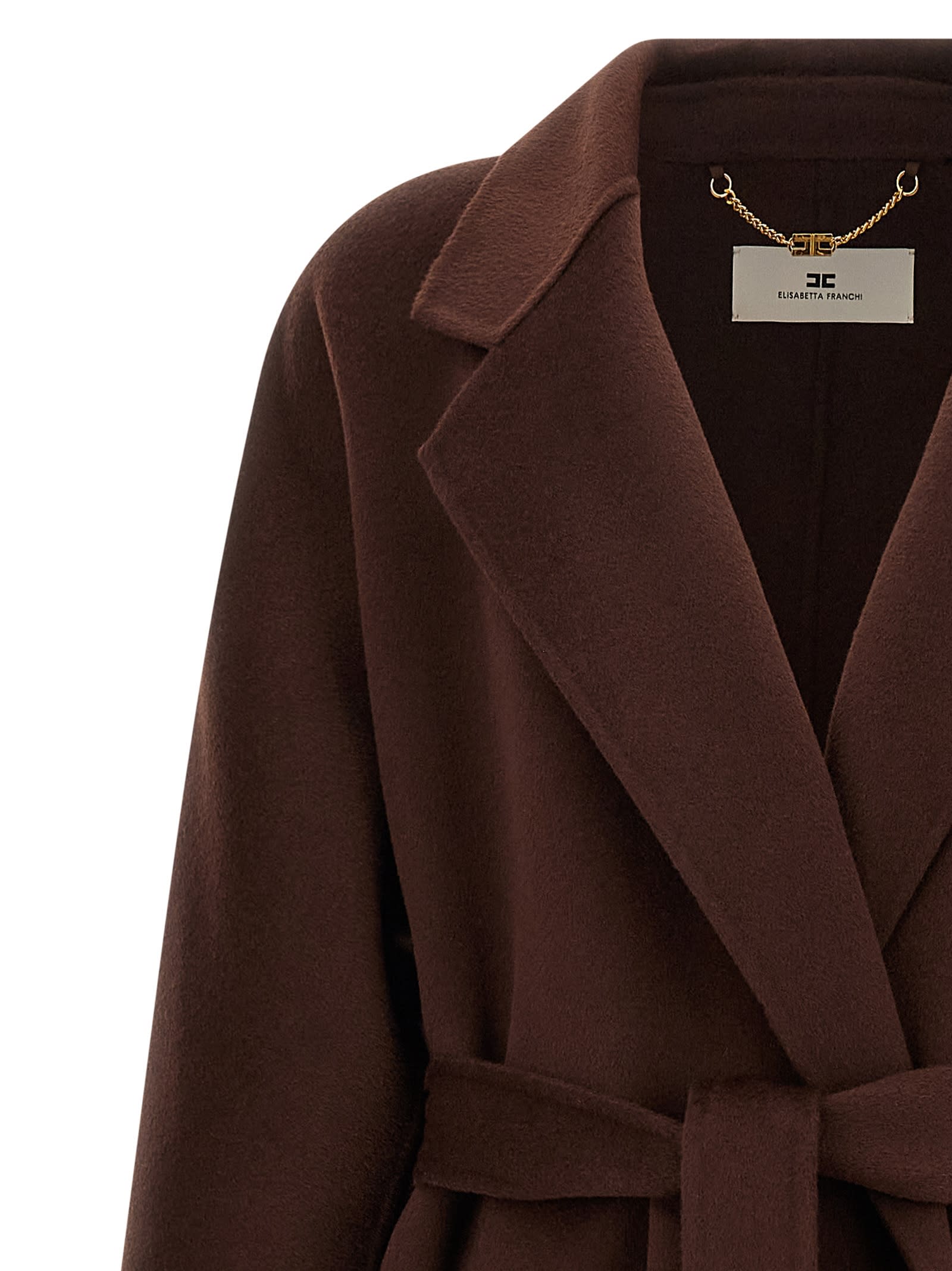 Elisabetta Franchi Dressing Gown Coat Coats And Trench Coats Brown In Brown