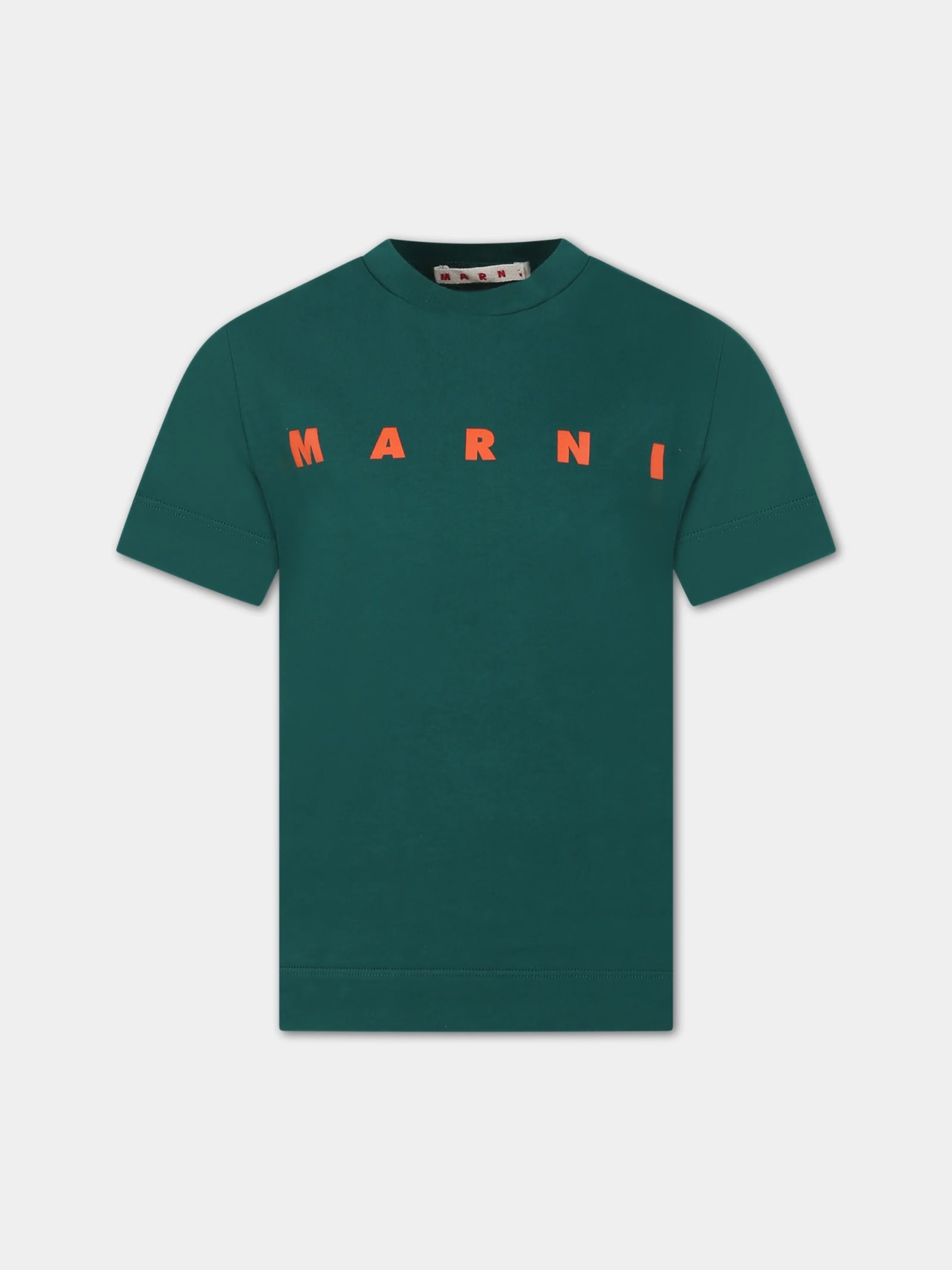 Marni Kids' T-shirt Con Stampa In Green